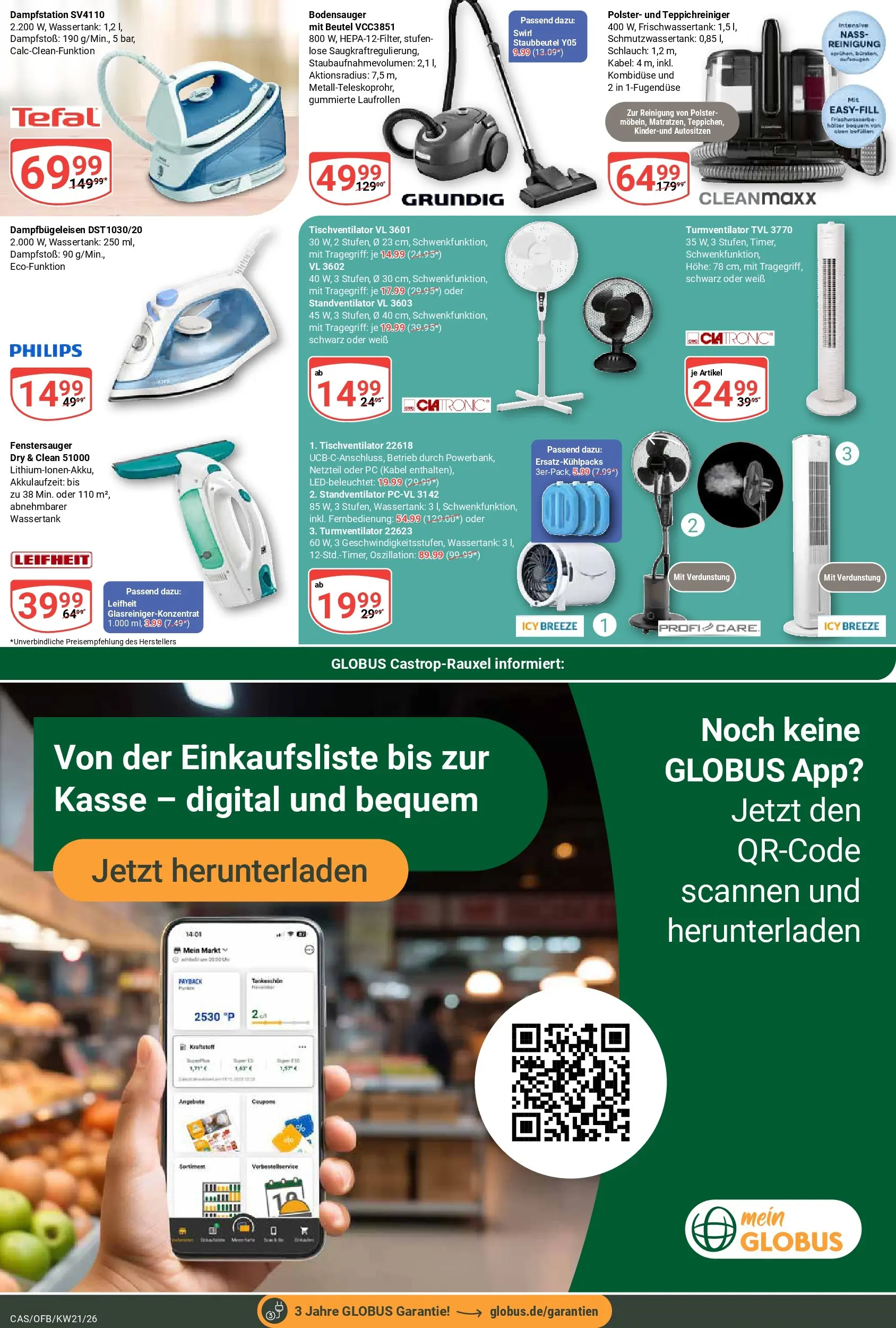 Globus Prospekt Castrop-Rauxel	 (ab 17.05.2026) » Angebote online | Seite: 24 | Produkte: Philips, Turmventilator, Netzteil, PC