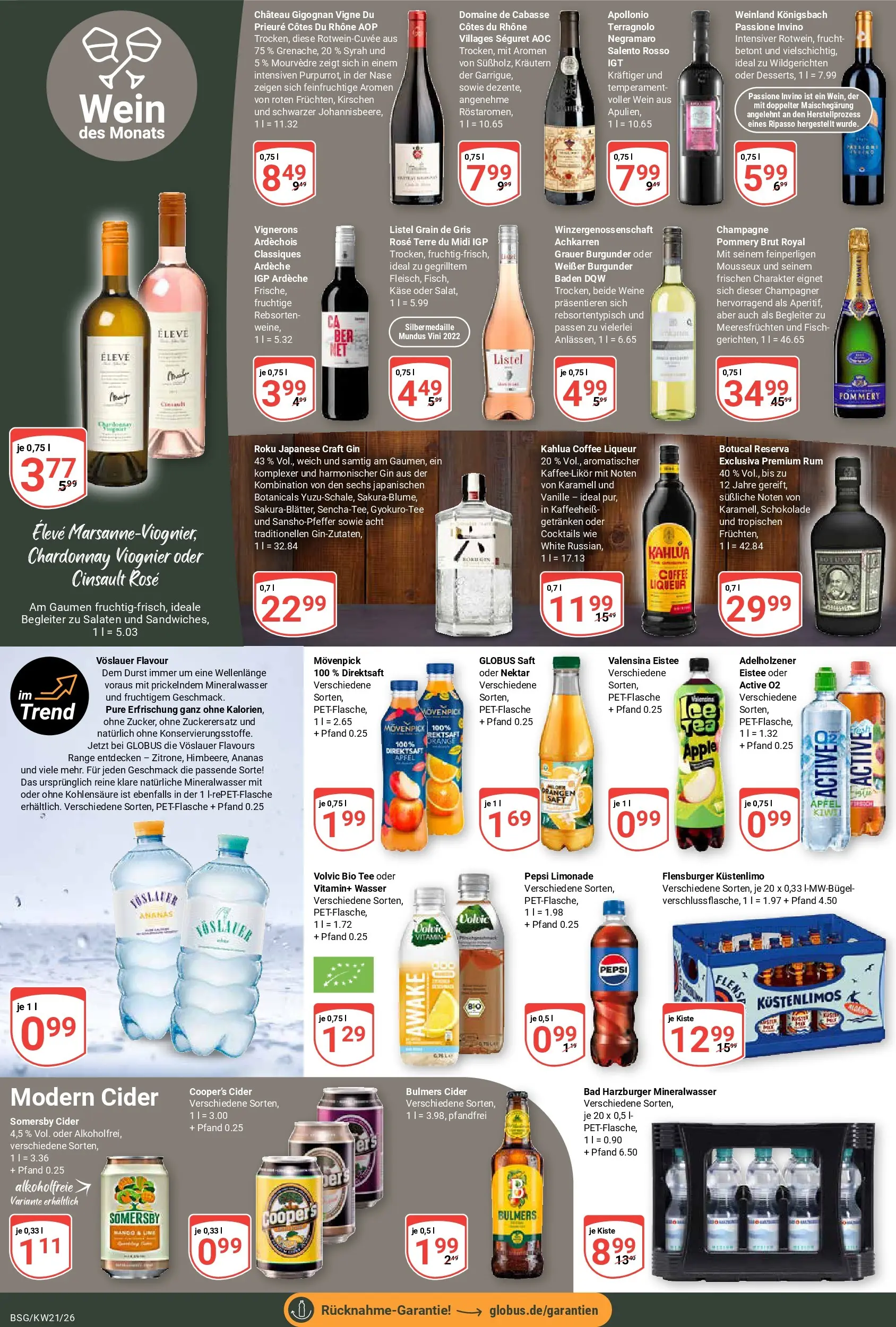 Globus Prospekt Braunschweig	 (ab 17.05.2026) » Angebote online | Seite: 15 | Produkte: Mineralwasser, Apple, Pepsi, Wein