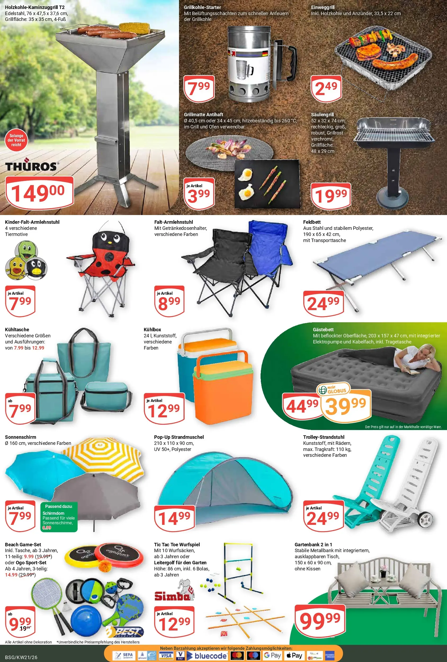 Globus Prospekt Braunschweig	 (ab 17.05.2026) » Angebote online | Seite: 23 | Produkte: Ofen, Grill, Kissen, Sonnenschirm