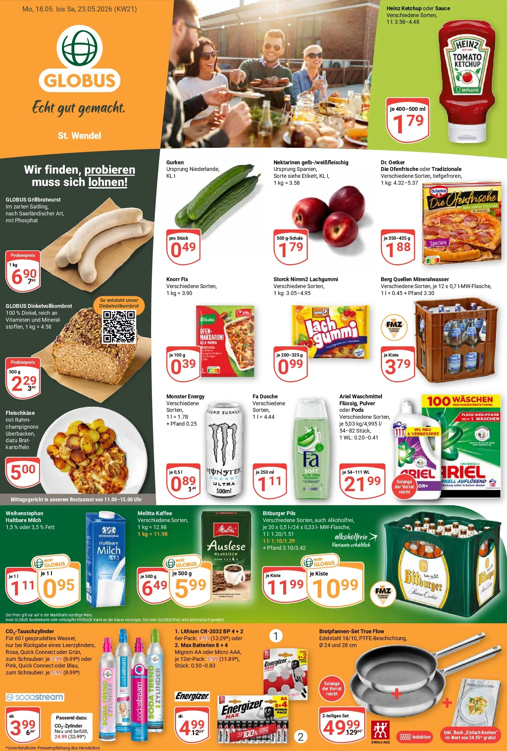 Globus Prospekt St. Wendel	 (ab 17.05.2026) » Angebote online | Seite: 1 | Produkte: Haltbare milch, Ofenfrische, Wasser, Ketchup