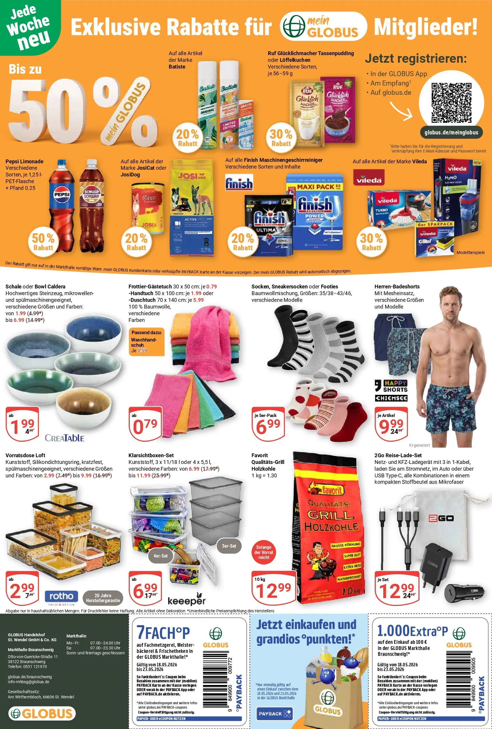 Globus Prospekt Braunschweig	 (ab 17.05.2026) » Angebote online | Seite: 29 | Produkte: USB, Bäckerei, Pepsi, Telefon