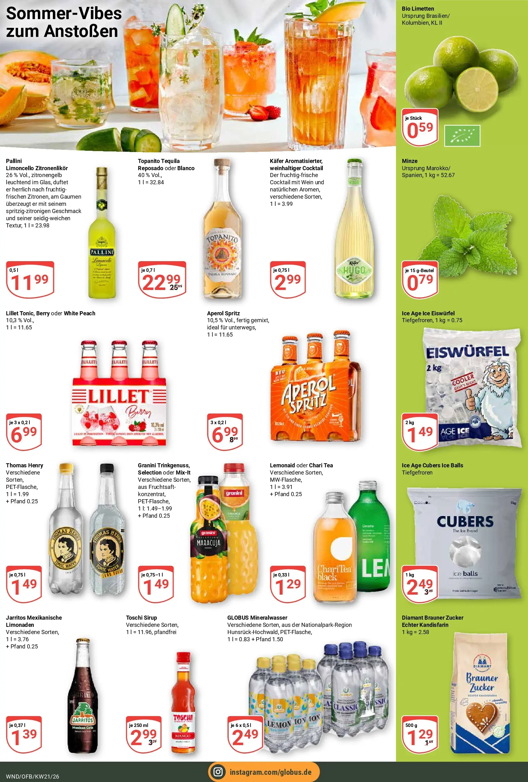 Globus Prospekt St. Wendel	 (ab 17.05.2026) » Angebote online | Seite: 17 | Produkte: Limetten, Sirup, Aperol, Fruchtsaft