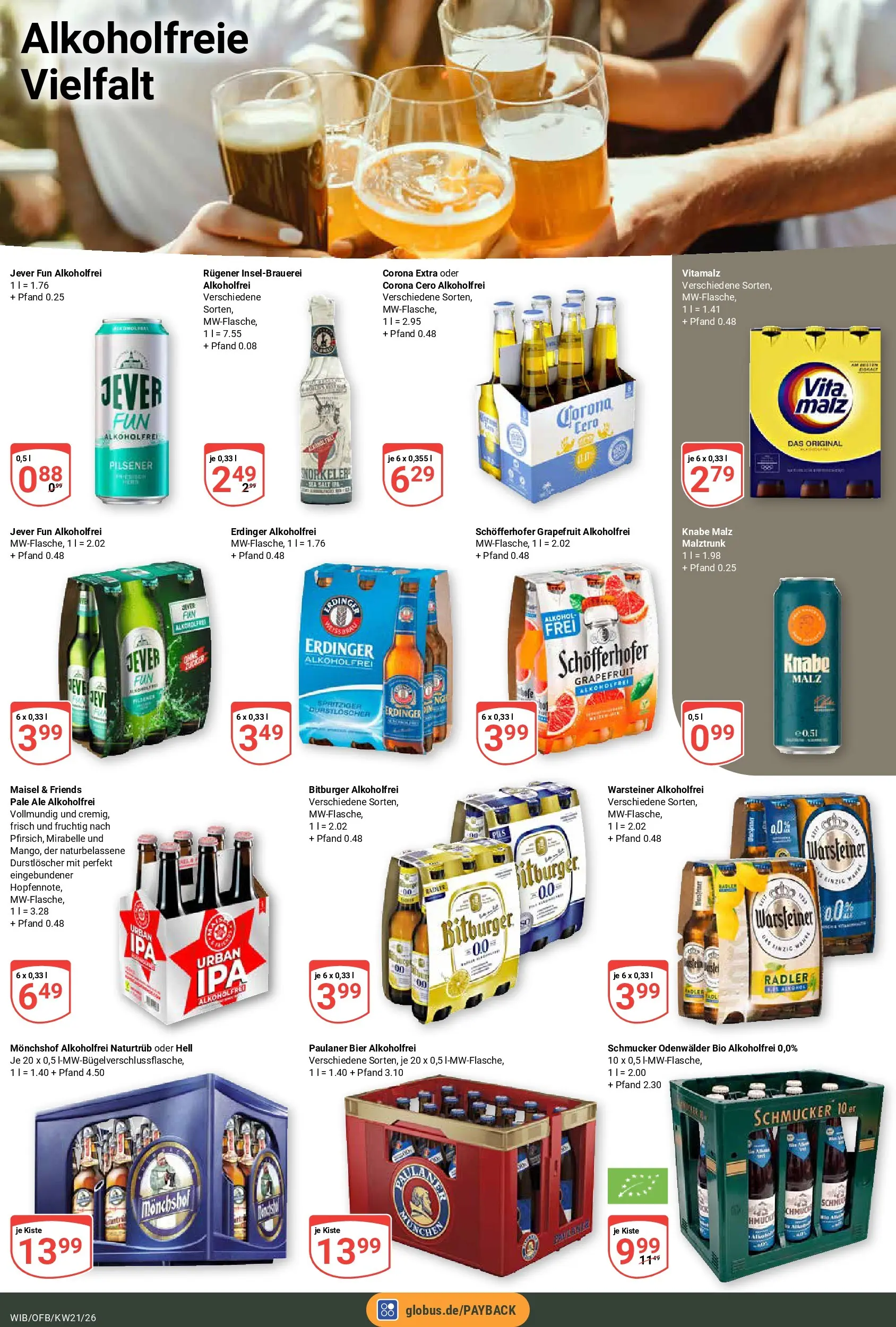 Globus Prospekt Wiesbaden-Nordenstadt	 (ab 17.05.2026) » Angebote online | Seite: 22 | Produkte: Erdinger, Bier, Warsteiner, Jever