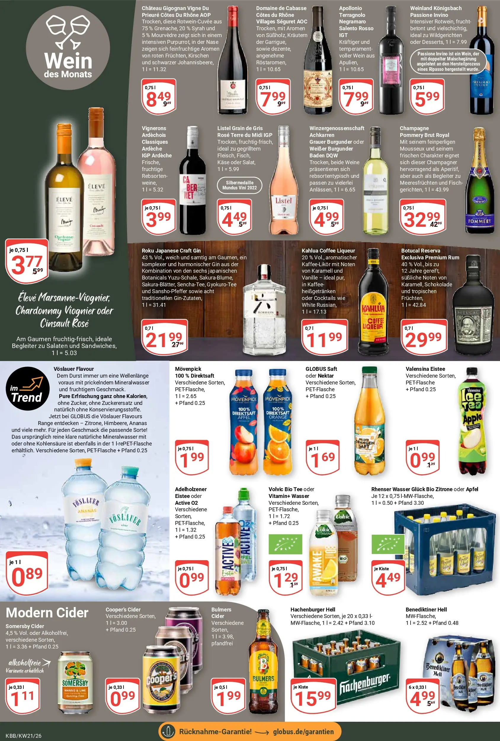 Globus Prospekt Koblenz-Bubenheim	 (ab 17.05.2026) » Angebote online | Seite: 15 | Produkte: Adelholzener, Ananas, Wein, Tee