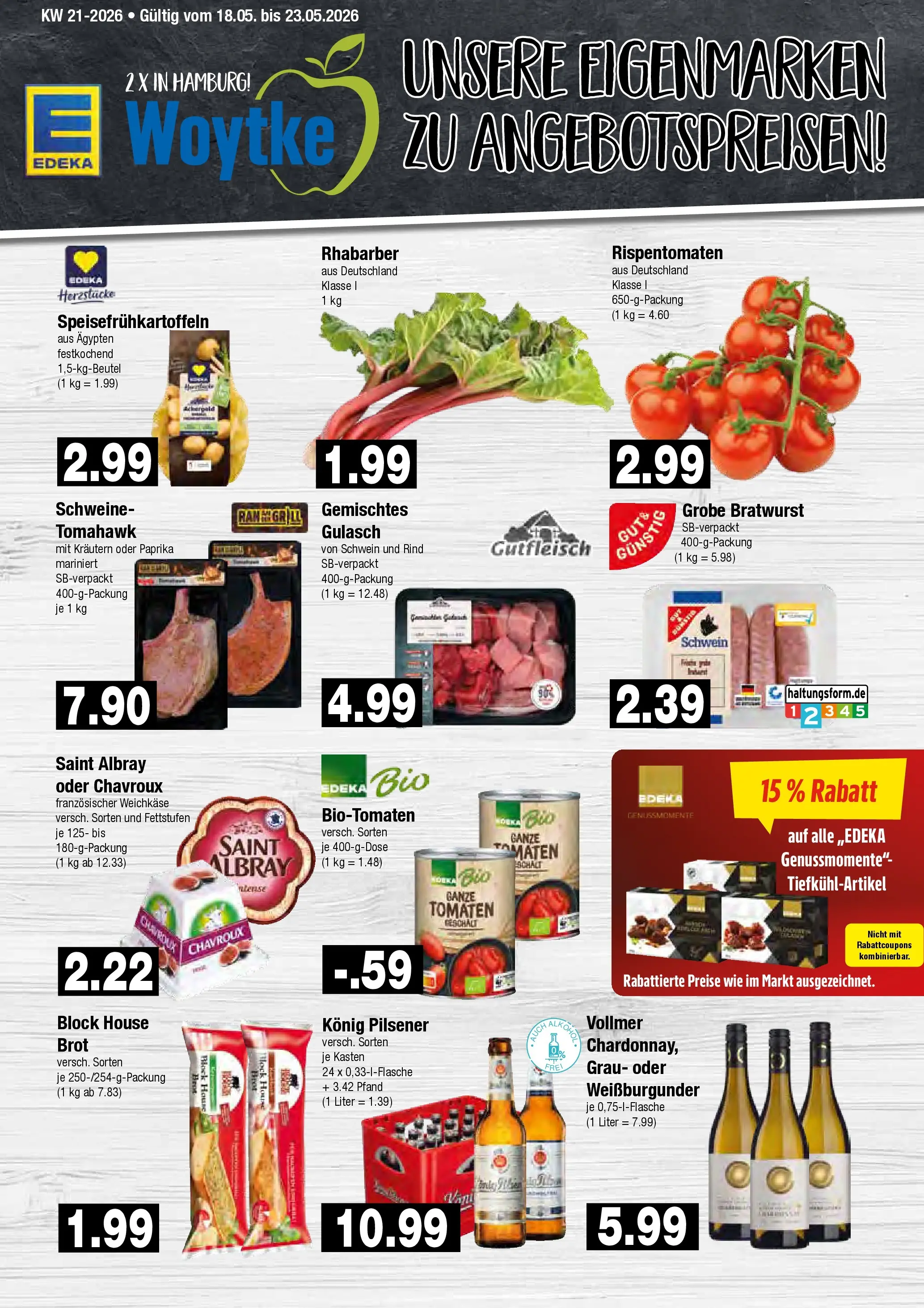 Edeka prospekt Hamburg	 (ab 17.05.2026) » Angebote Online | Seite: 9 | Produkte: Konig pilsener, Tomaten, Gulasch, Brot