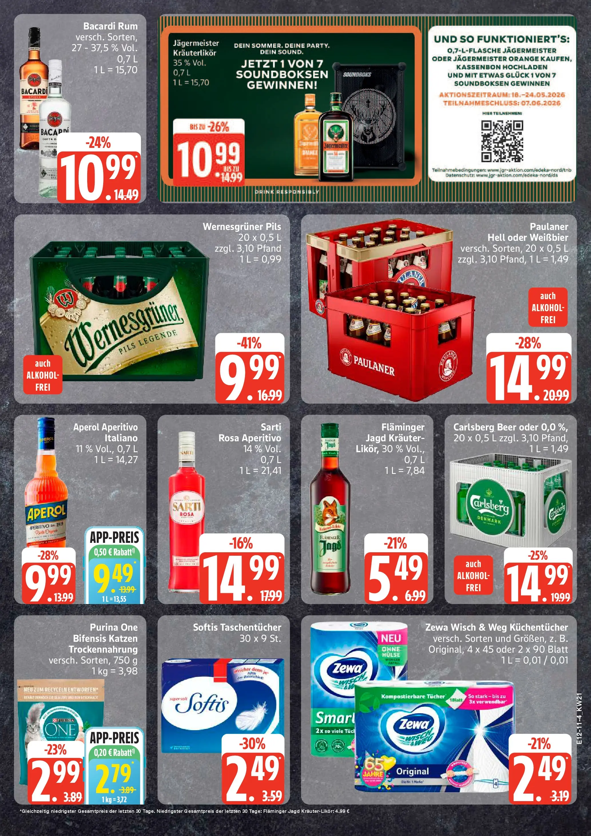 Edeka prospekt Rostock-Gehlsdorf	 (ab 17.05.2026) » Angebote Online | Seite: 11 | Produkte: Bacardi, Rum, Pils, Jägermeister