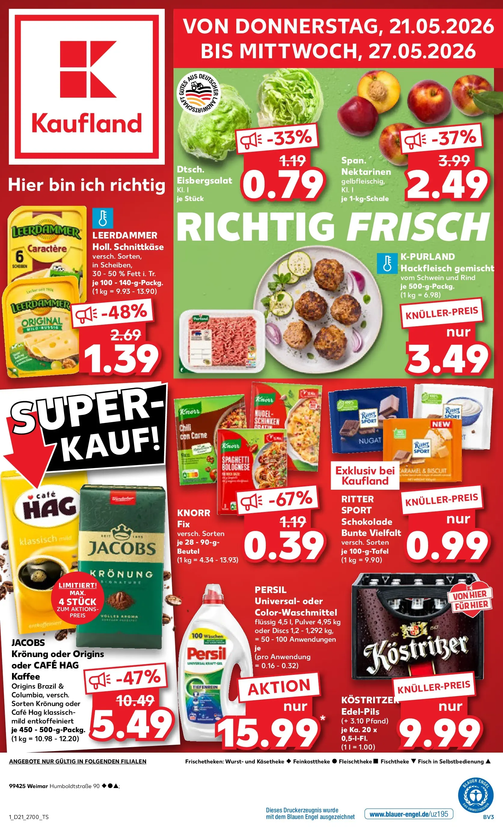 Prospekt Kaufland ab 18.05.2026 » Angebote Online zum Blättern | Seite: 6 | Produkte: Ritter sport, Leerdammer, Chili, Hackfleisch