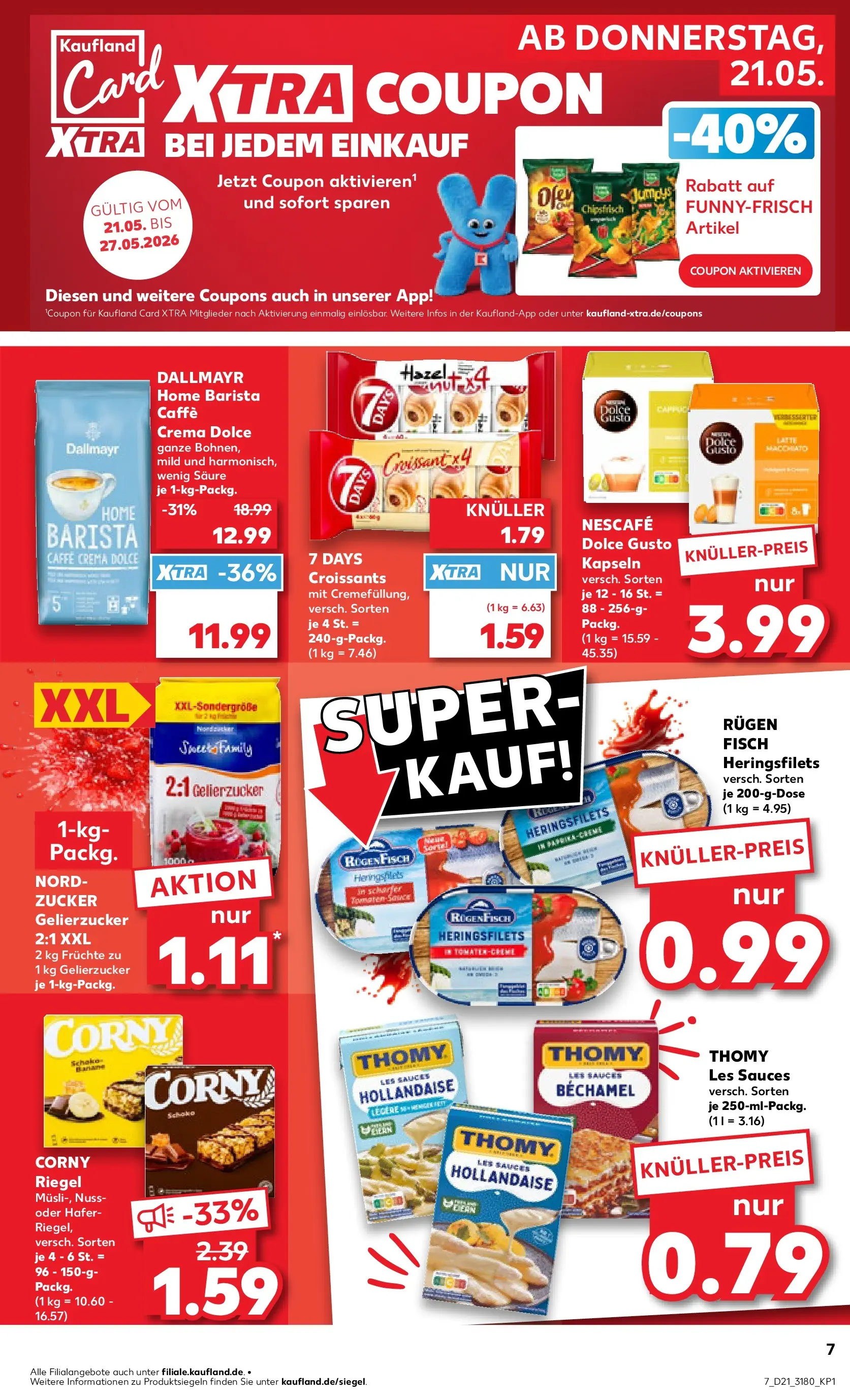 Prospekt Kaufland ab 18.05.2026 » Angebote Online zum Blättern | Seite: 12 | Produkte: Corny riegel, Thomy les sauces, Dallmayr, Dolce Gusto kapseln