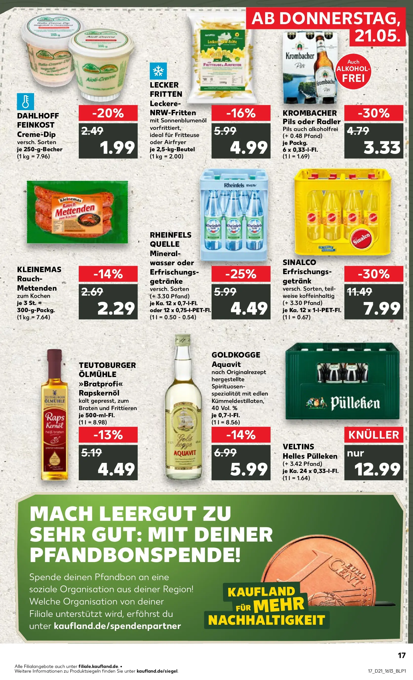 Prospekt Kaufland ab 18.05.2026 » Angebote Online zum Blättern | Seite: 22 | Produkte: Helles pulleken, Krombacher, Veltins, Rheinfels quelle