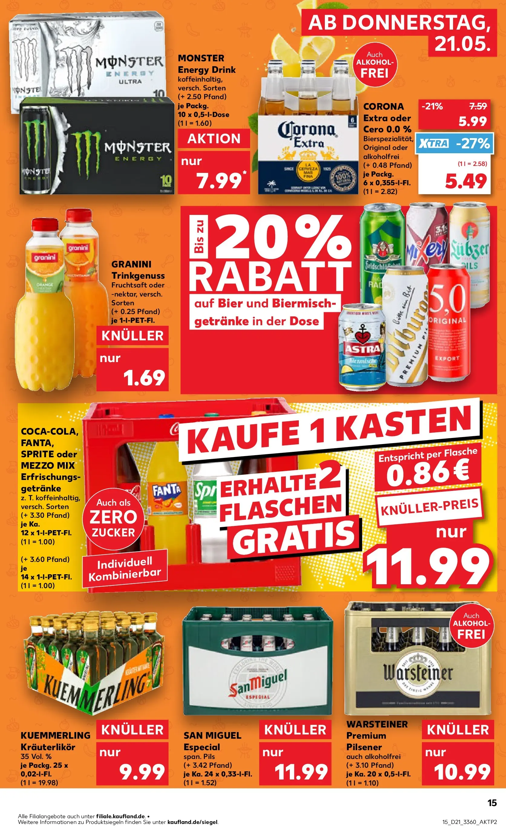 Prospekt Kaufland ab 20.05.2026 » Angebote Online zum Blättern | Seite: 15 | Produkte: Bier, Pils, Astra, Zucker