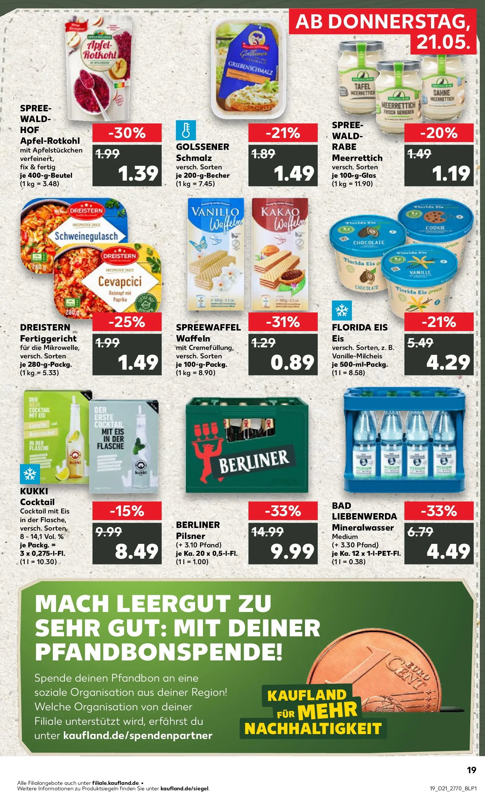 Prospekt Kaufland ab 21.05.2026 » Angebote Online zum Blättern | Seite: 19 | Produkte: Bad, Äpfel, Mineralwasser, Paprika