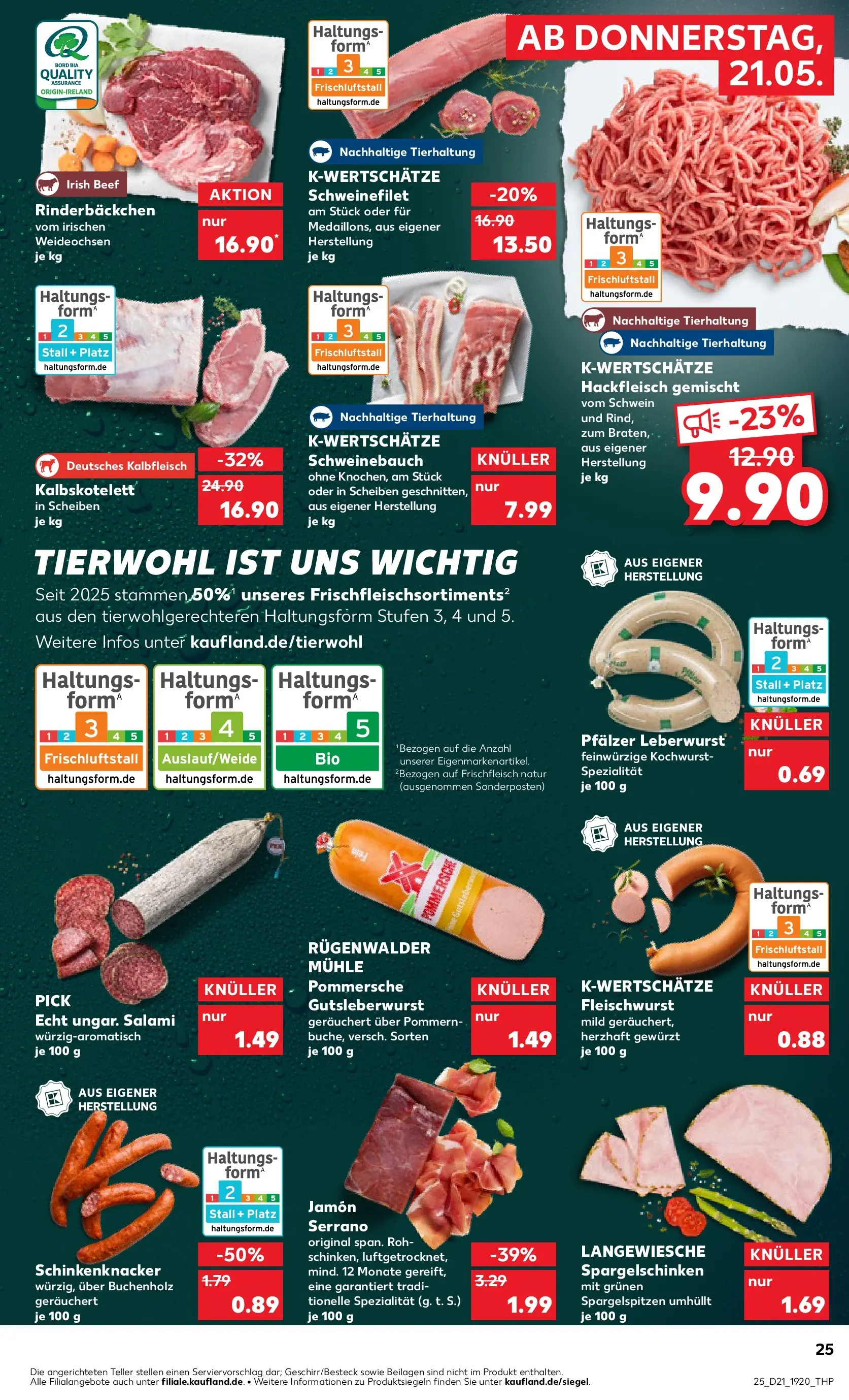 Prospekt Kaufland ab 20.05.2026 » Angebote Online zum Blättern | Seite: 25 | Produkte: Mühle, Schweinebauch, Schweinefilet, Hackfleisch