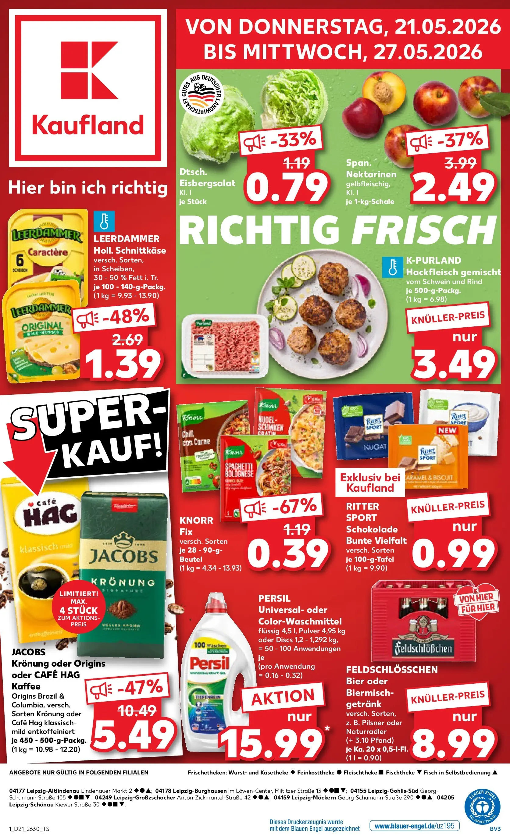 Prospekt Kaufland ab 17.05.2026 » Angebote und Werbung Online | Seite: 6 | Produkte: Knorr fix, Kaffee, Schokolade, Schinken Prospekt Kaufland ab 17.05.2026 » Angebote Online zum Blättern | Seite: 6 | Produkte: Knorr fix, Kaffee, Schokolade, Schinken