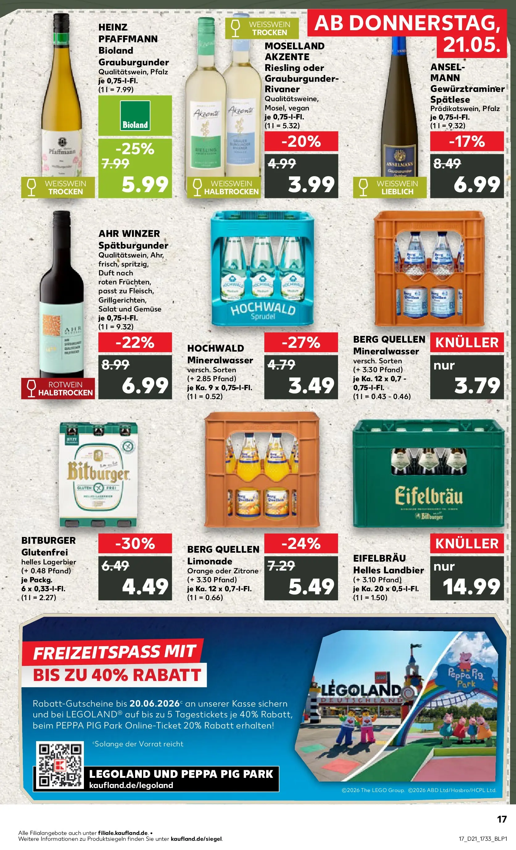Prospekt Kaufland ab 18.05.2026 » Angebote Online zum Blättern | Seite: 22 | Produkte: Bitburger, Rotwein, Gemüse, Zitrone