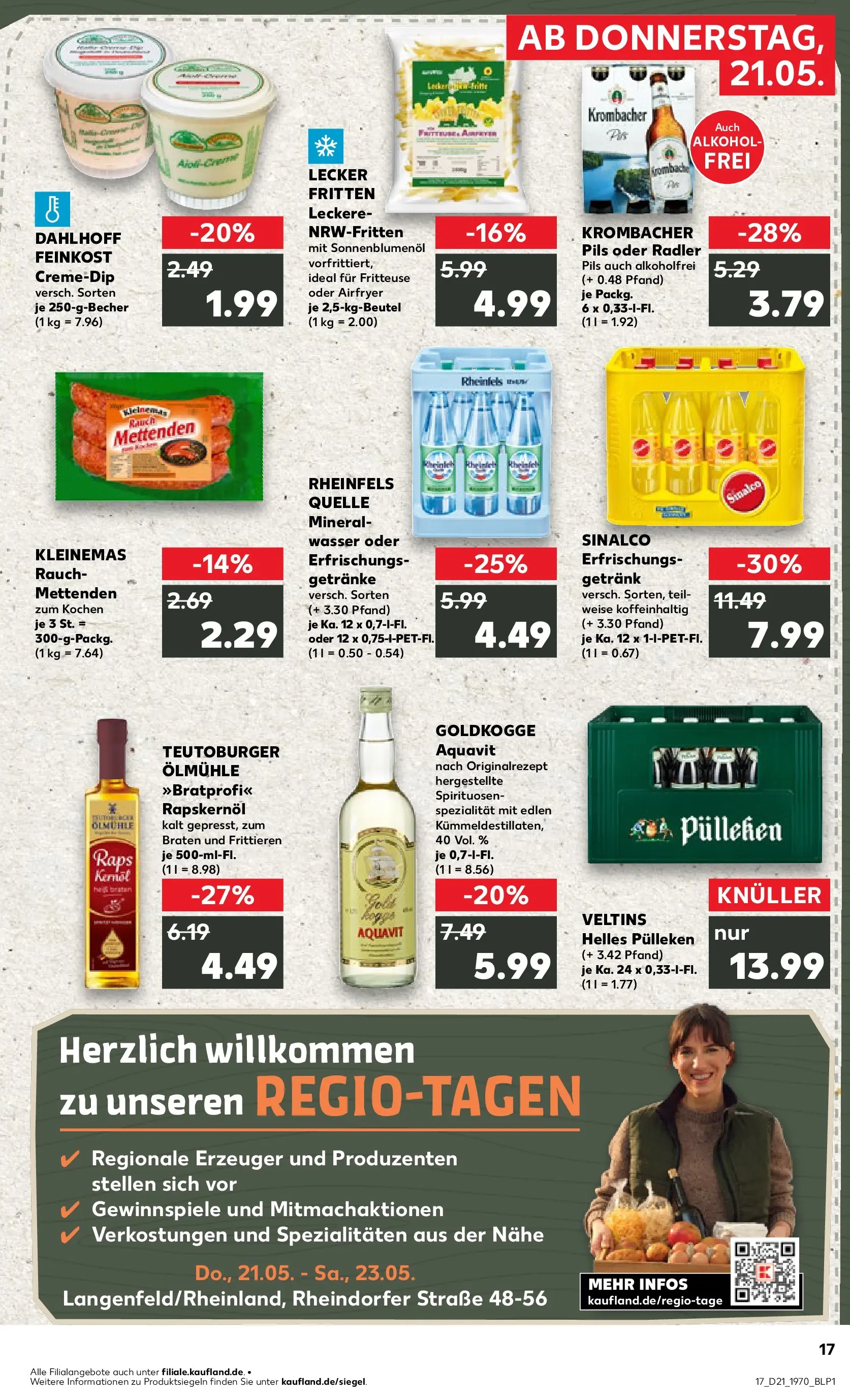 Prospekt Kaufland ab 17.05.2026 » Angebote Online zum Blättern | Seite: 22 | Produkte: Sinalco, Sonnenblumenol, Pils, Veltins