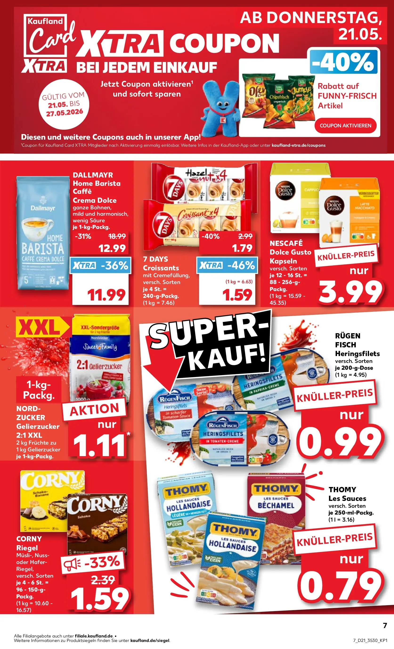 Prospekt Kaufland ab 21.05.2026 » Angebote Online zum Blättern | Seite: 7 | Produkte: Gelierzucker, Nescafe, Croissant, Dolce Gusto kapseln