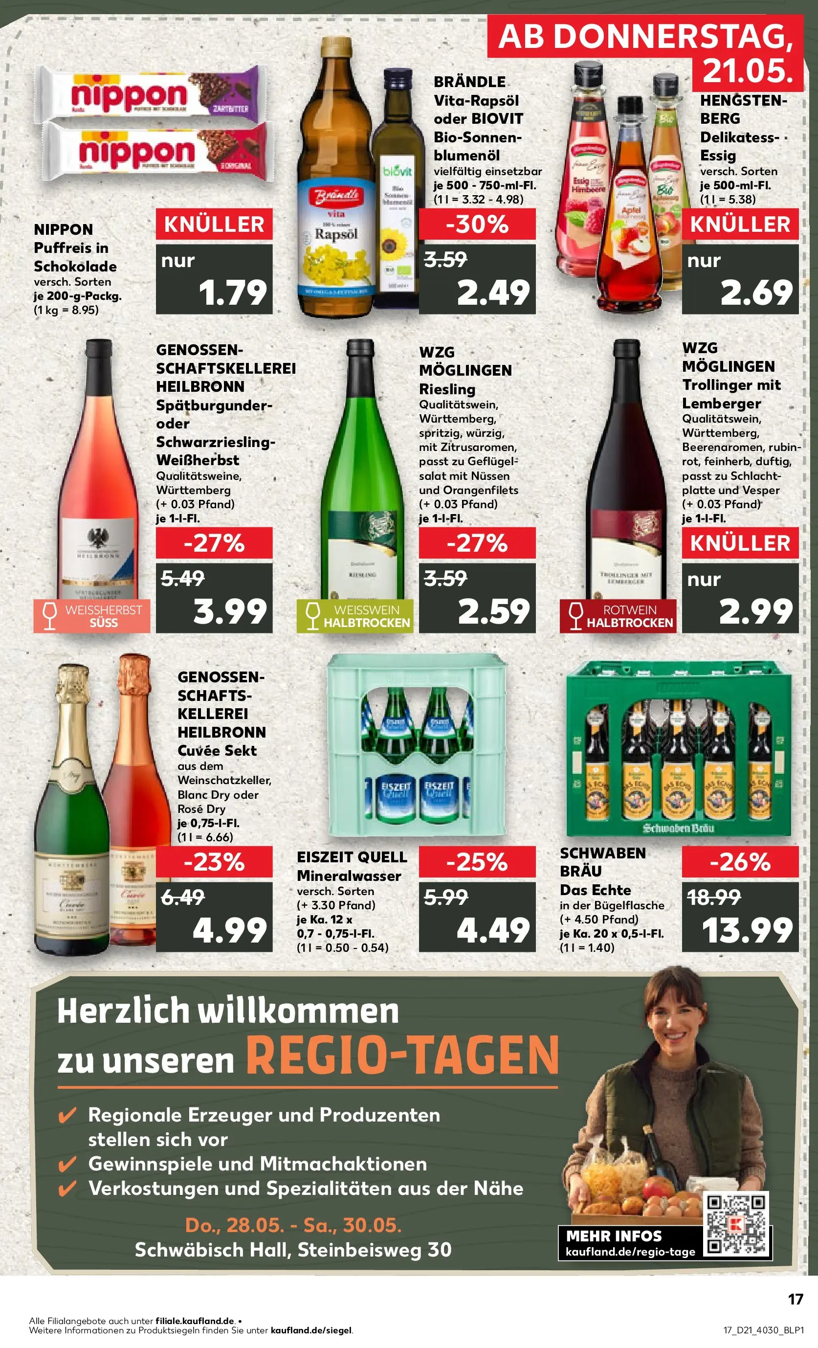 Prospekt Kaufland ab 18.05.2026 » Angebote Online zum Blättern | Seite: 22 | Produkte: Schokolade, Weißwein, Mineralwasser, Salat