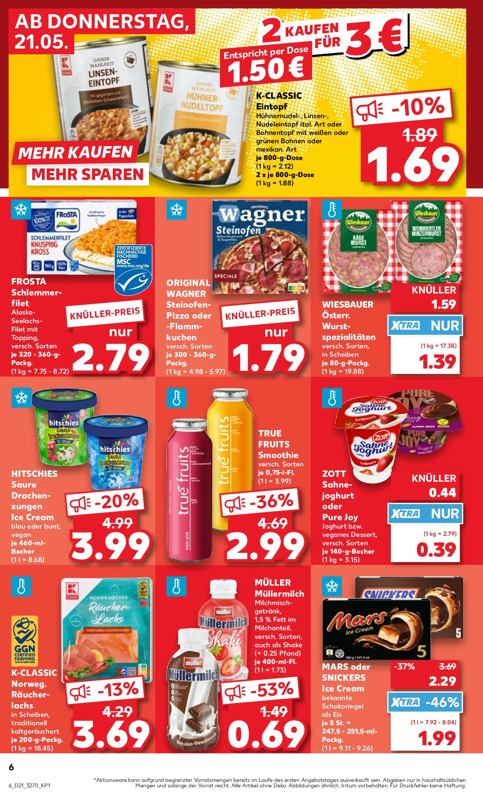 Prospekt Kaufland ab 18.05.2026 » Angebote und Werbung Online | Seite: 11 | Produkte: Lachs, Muller mullermilch, Sahne, Eis Prospekt Kaufland ab 18.05.2026 » Angebote Online zum Blättern | Seite: 11 | Produkte: Lachs, Muller mullermilch, Sahne, Eis