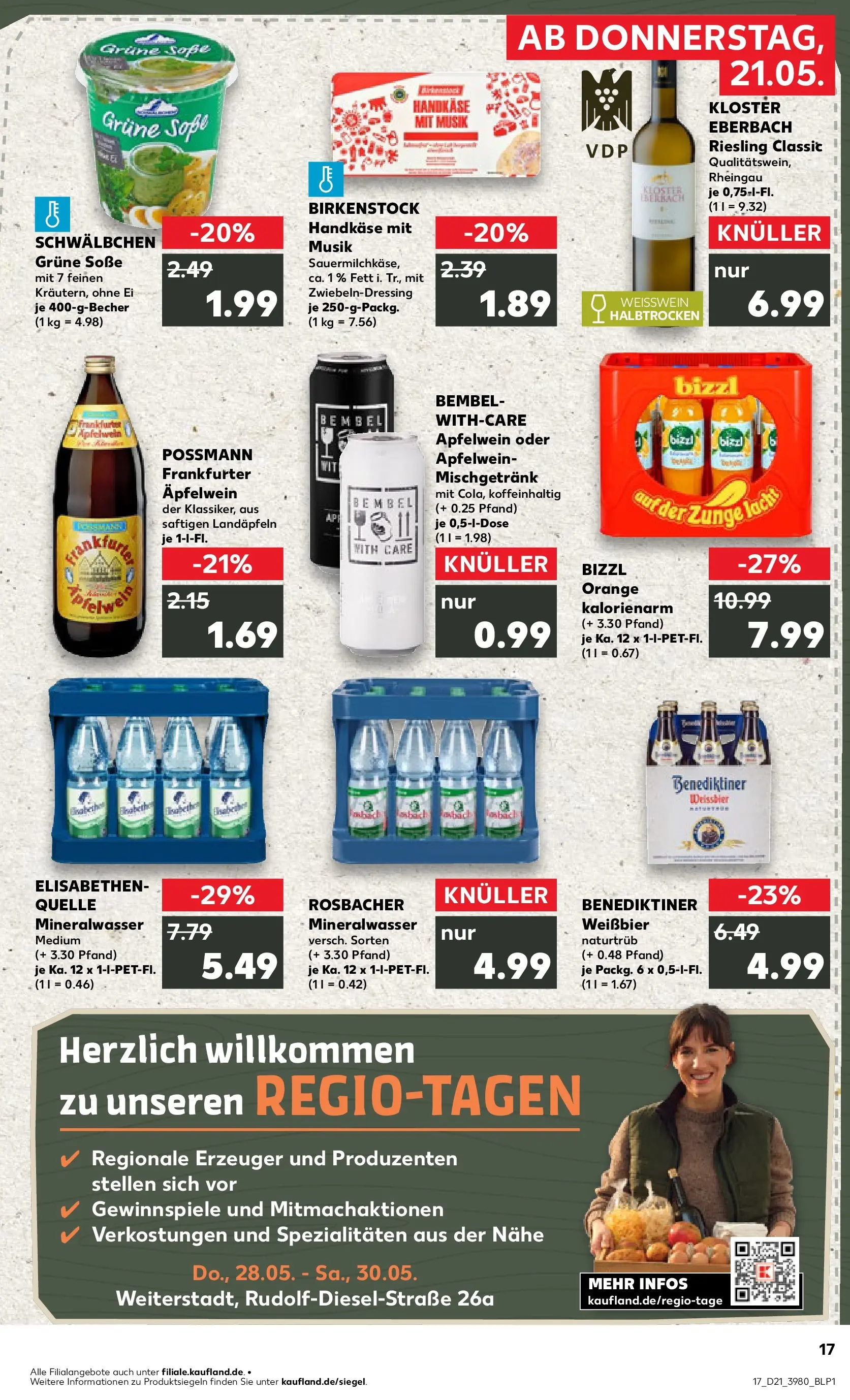 Prospekt Kaufland ab 18.05.2026 » Angebote Online zum Blättern | Seite: 22 | Produkte: Weißwein, Weißbier, Mineralwasser, Soße