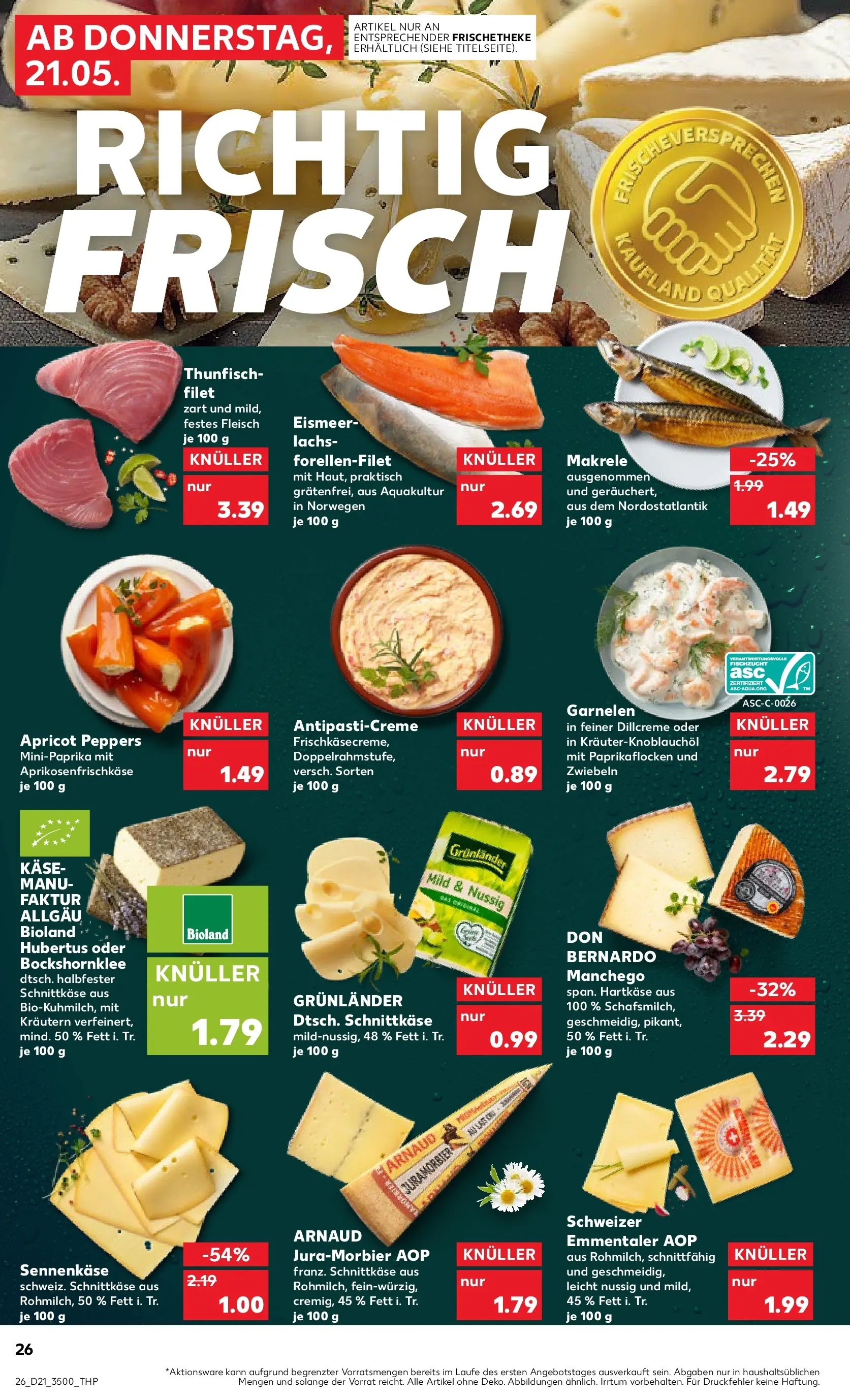 Prospekt Kaufland ab 18.05.2026 » Angebote Online zum Blättern | Seite: 31 | Produkte: Käse, Garnelen, Lachs, Fleisch