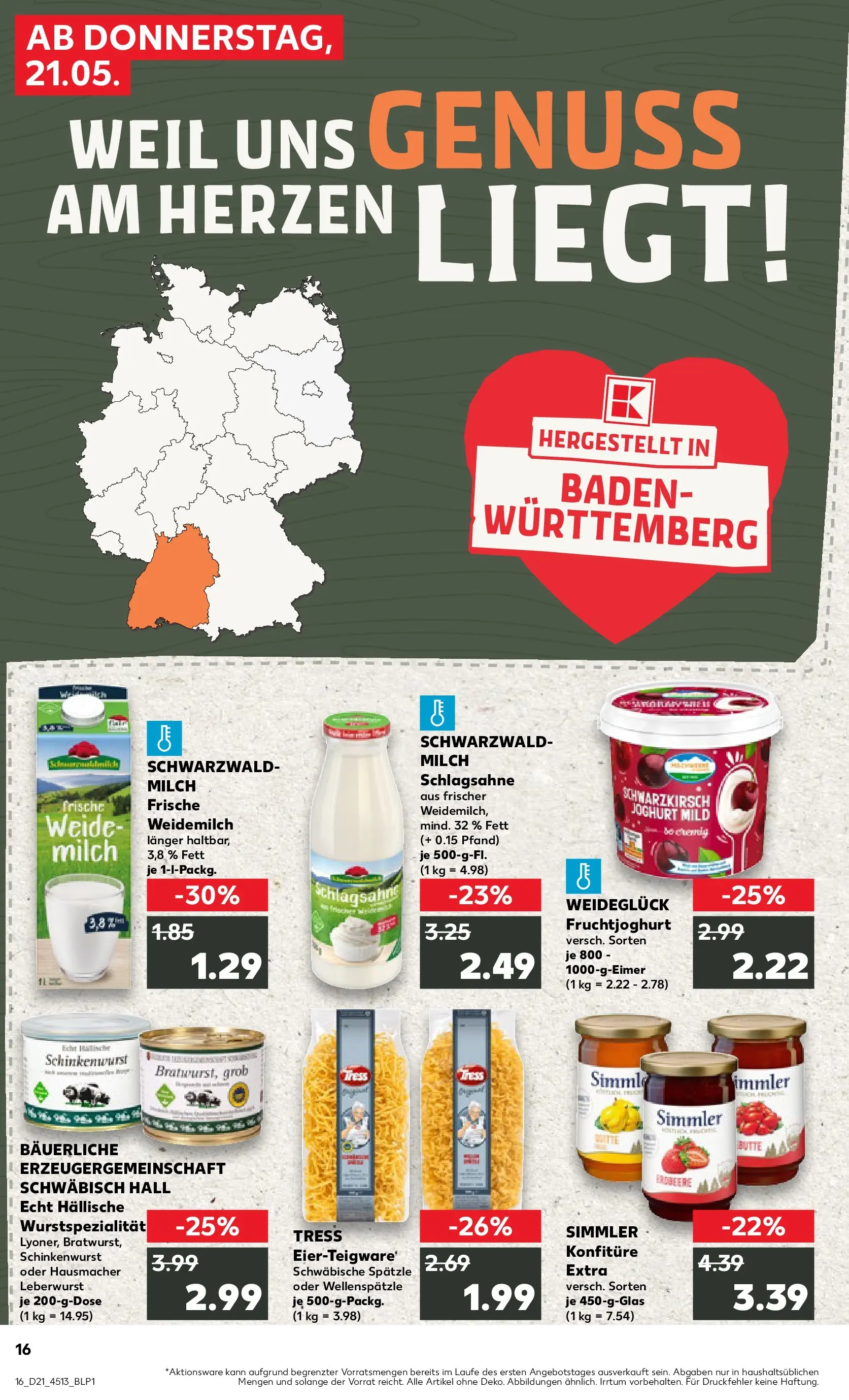 Prospekt Kaufland ab 20.05.2026 » Angebote Online zum Blättern | Seite: 16 | Produkte: Milch, Joghurt, Fruchtjoghurt, Pasta
