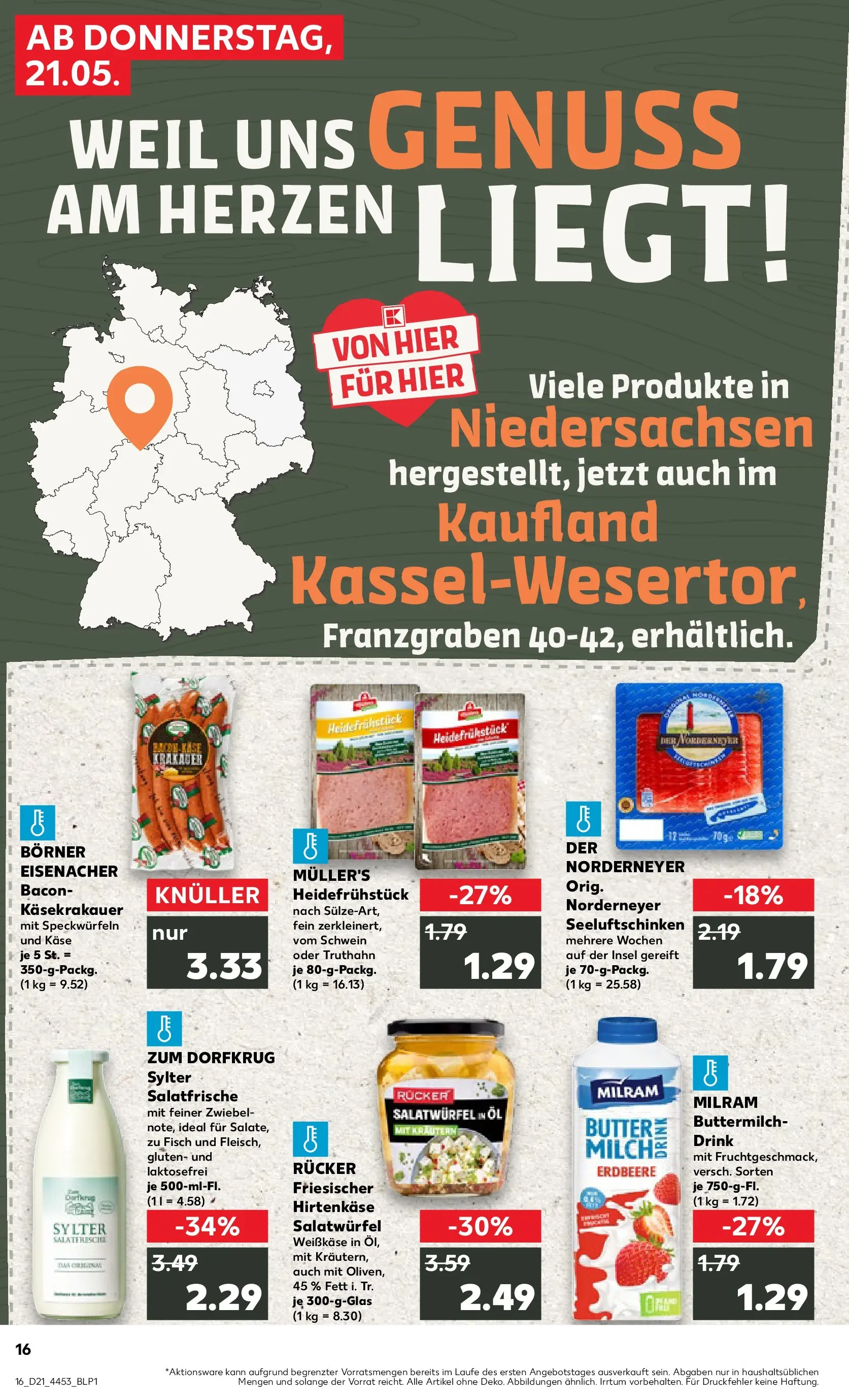 Prospekt Kaufland ab 18.05.2026 » Angebote Online zum Blättern | Seite: 21 | Produkte: Buttermilch, Butter, Käse, Fisch