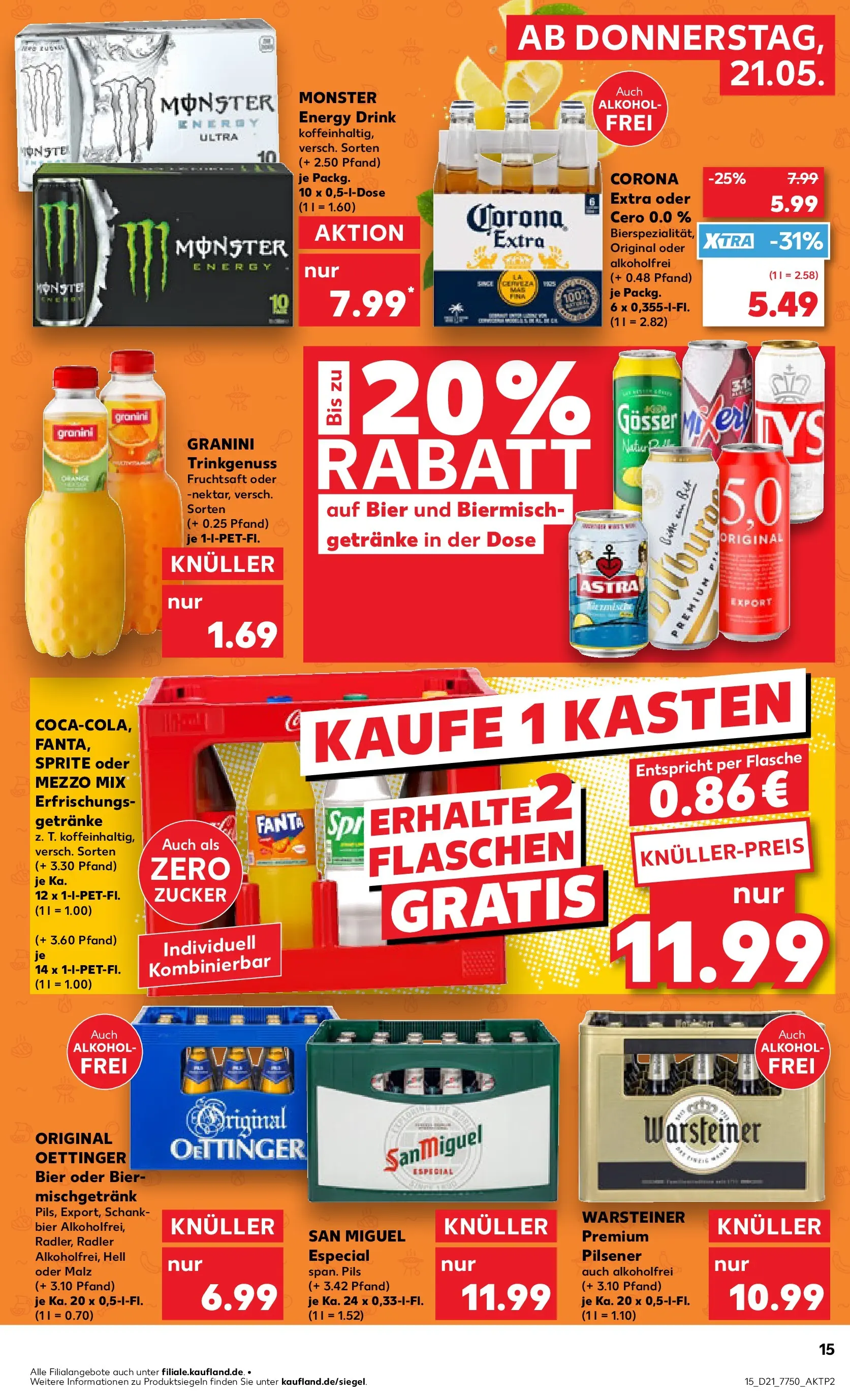 Prospekt Kaufland ab 18.05.2026 » Angebote Online zum Blättern | Seite: 20 | Produkte: Mezzo mix, Fanta, Granini, Fruchtsaft