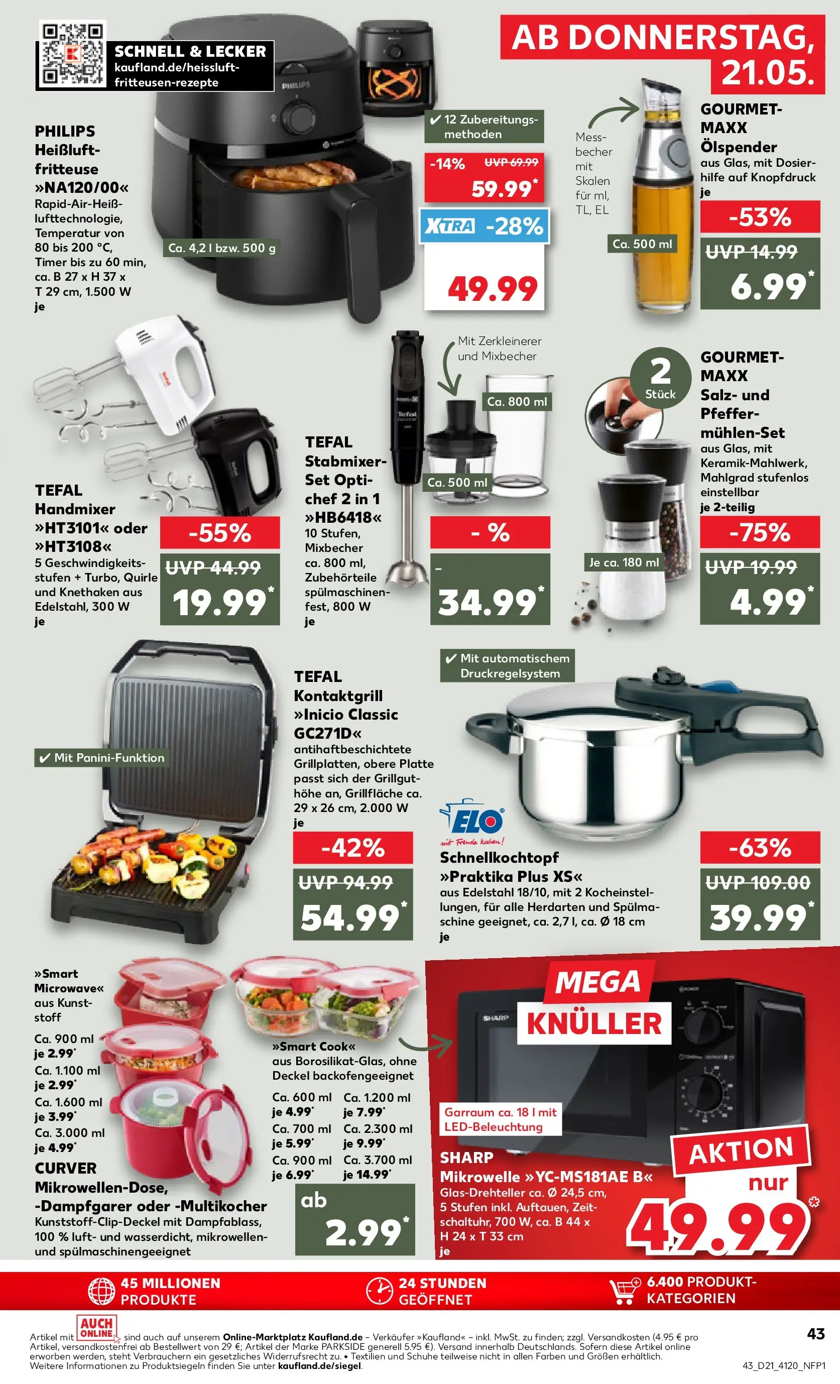 Prospekt Kaufland ab 21.05.2026 » Angebote Online zum Blättern | Seite: 43 | Produkte: Grill, Salz, Fritteuse, Multikocher