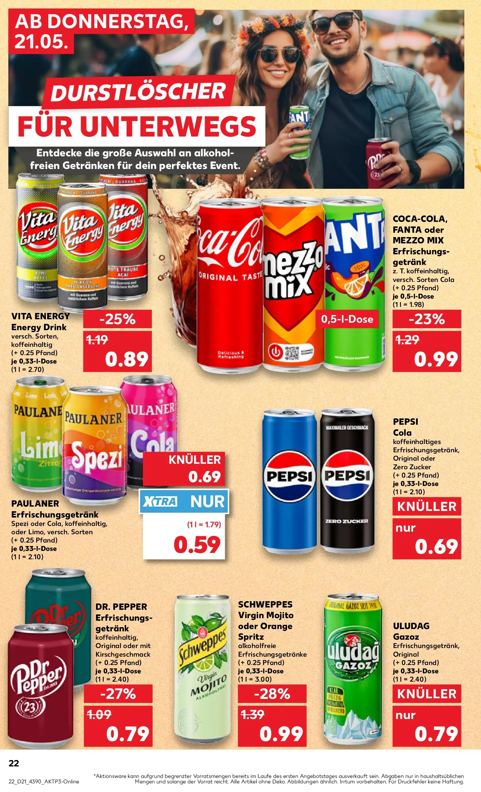 Prospekt Kaufland ab 18.05.2026 » Angebote und Werbung Online | Seite: 27 | Produkte: Durstloscher, Mezzo mix, Zucker, Paulaner Prospekt Kaufland ab 18.05.2026 » Angebote Online zum Blättern | Seite: 27 | Produkte: Durstloscher, Mezzo mix, Zucker, Paulaner