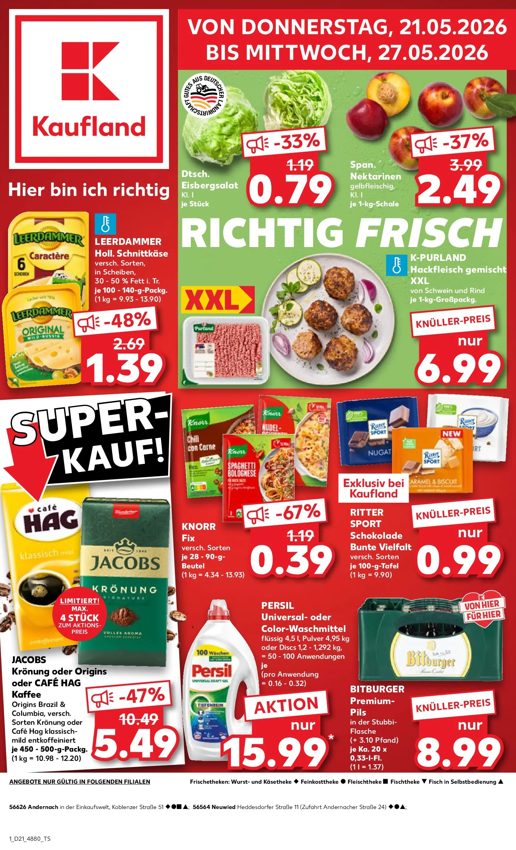 Prospekt Kaufland ab 18.05.2026 » Angebote Online zum Blättern | Seite: 6 | Produkte: Nektarinen, Ritter sport, Pils, Knorr