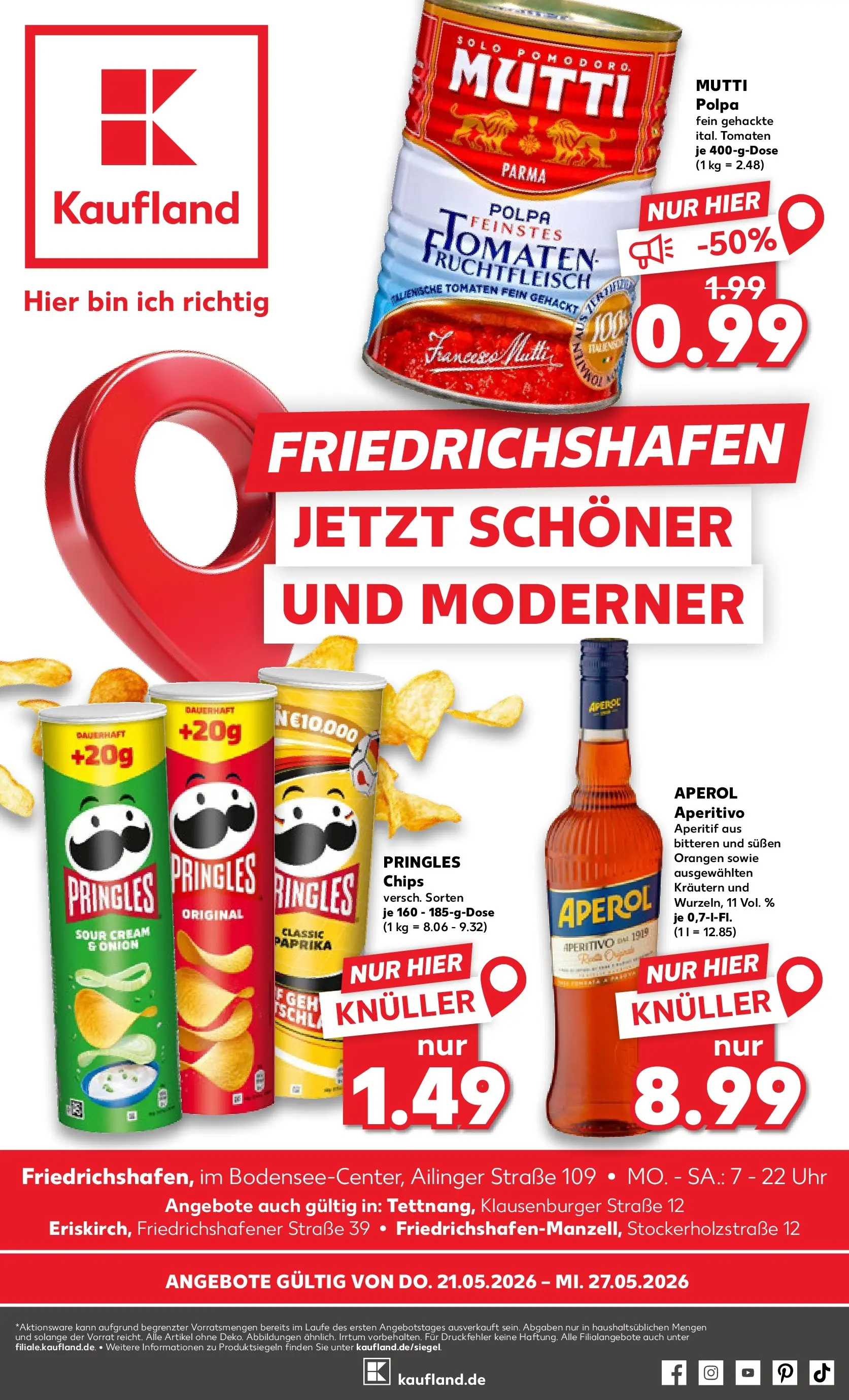 Prospekt Kaufland ab 21.05.2026 » Angebote und Werbung Online | Seite: 1 | Produkte: Tomaten, Paprika, Pringles, Uhr Prospekt Kaufland ab 21.05.2026 » Angebote Online zum Blättern | Seite: 1 | Produkte: Tomaten, Paprika, Pringles, Uhr