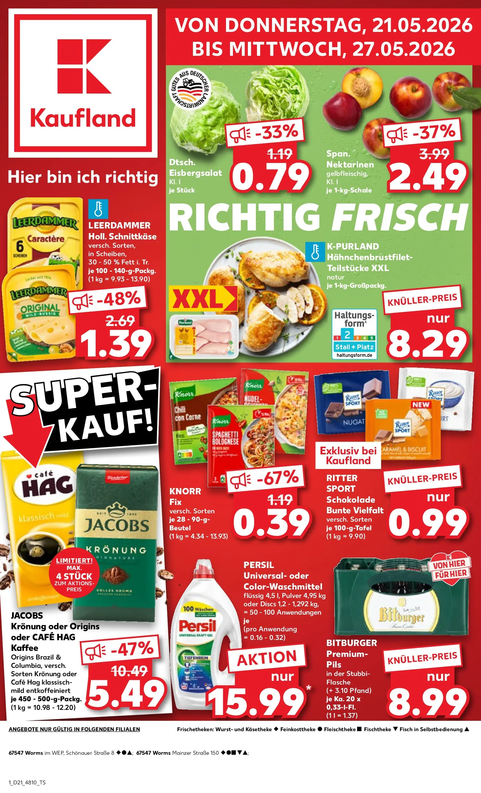 Prospekt Kaufland ab 18.05.2026 » Angebote Online zum Blättern | Seite: 6 | Produkte: Bitburger, Schokolade, Ritter sport, Eisbergsalat