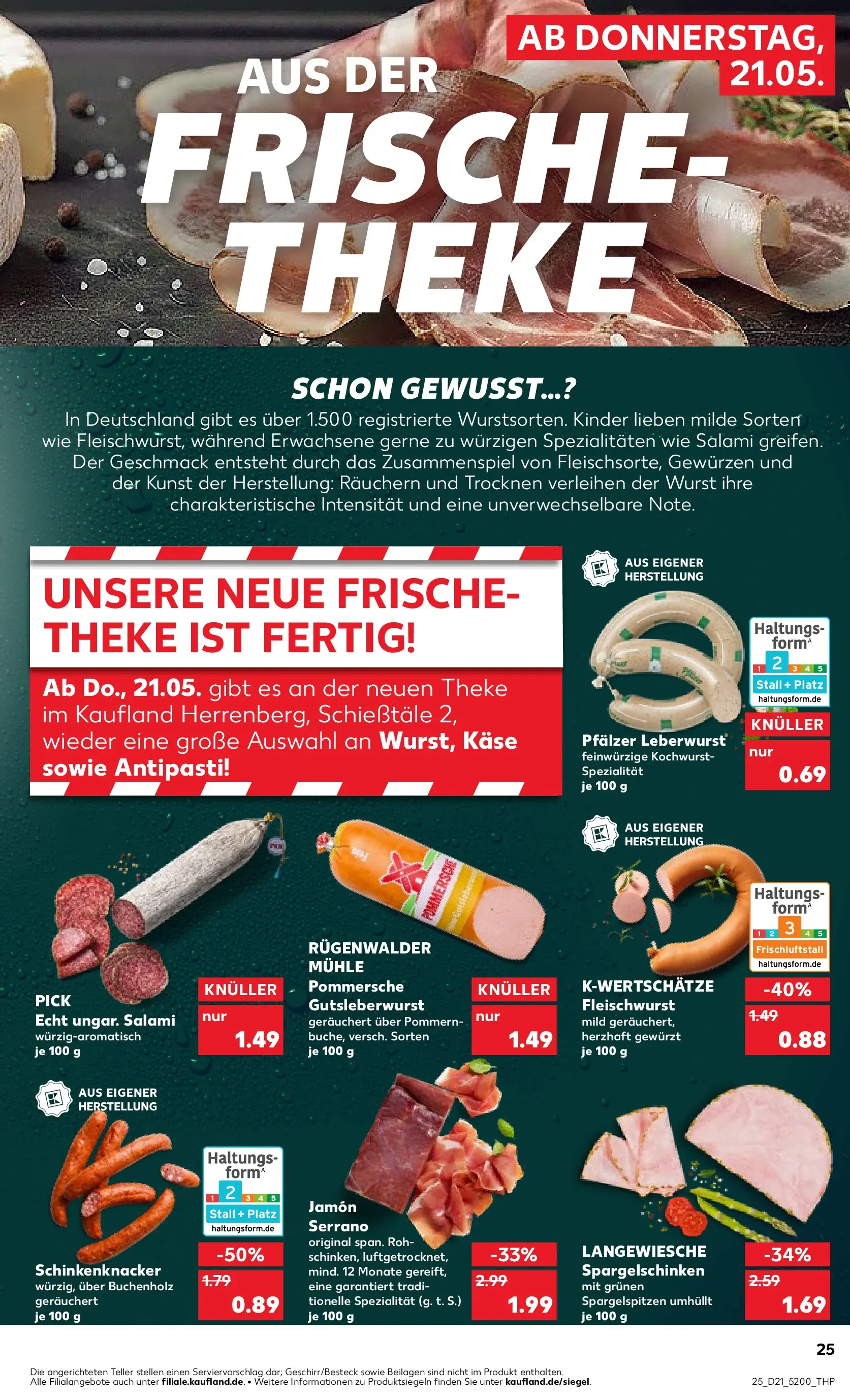 Prospekt Kaufland ab 21.05.2026 » Angebote Online zum Blättern | Seite: 25 | Produkte: Käse, Theke, Wurst, Salami