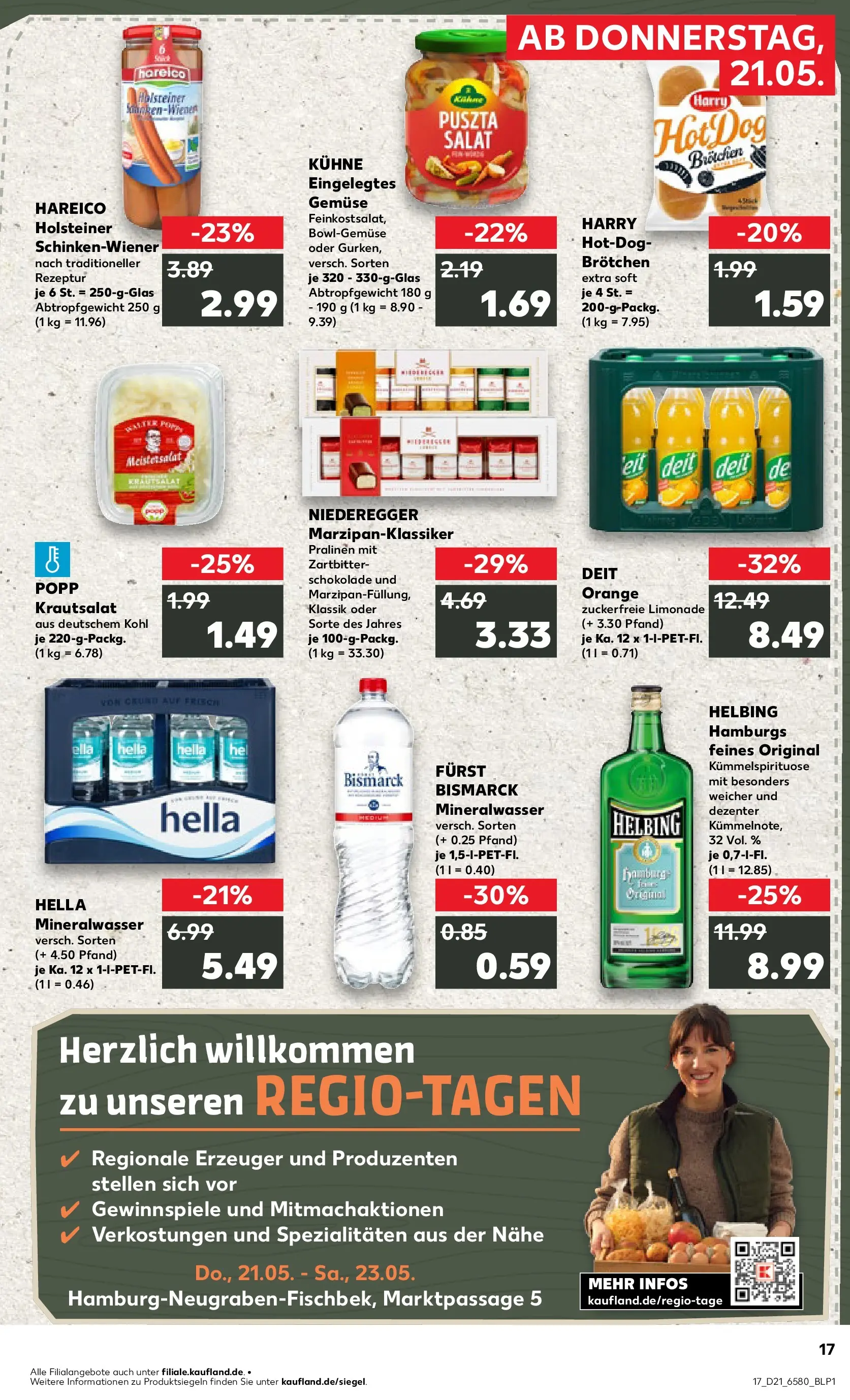 Prospekt Kaufland ab 21.05.2026 » Angebote Online zum Blättern | Seite: 17 | Produkte: Schokolade, Limonade, Mineralwasser, Gemüse