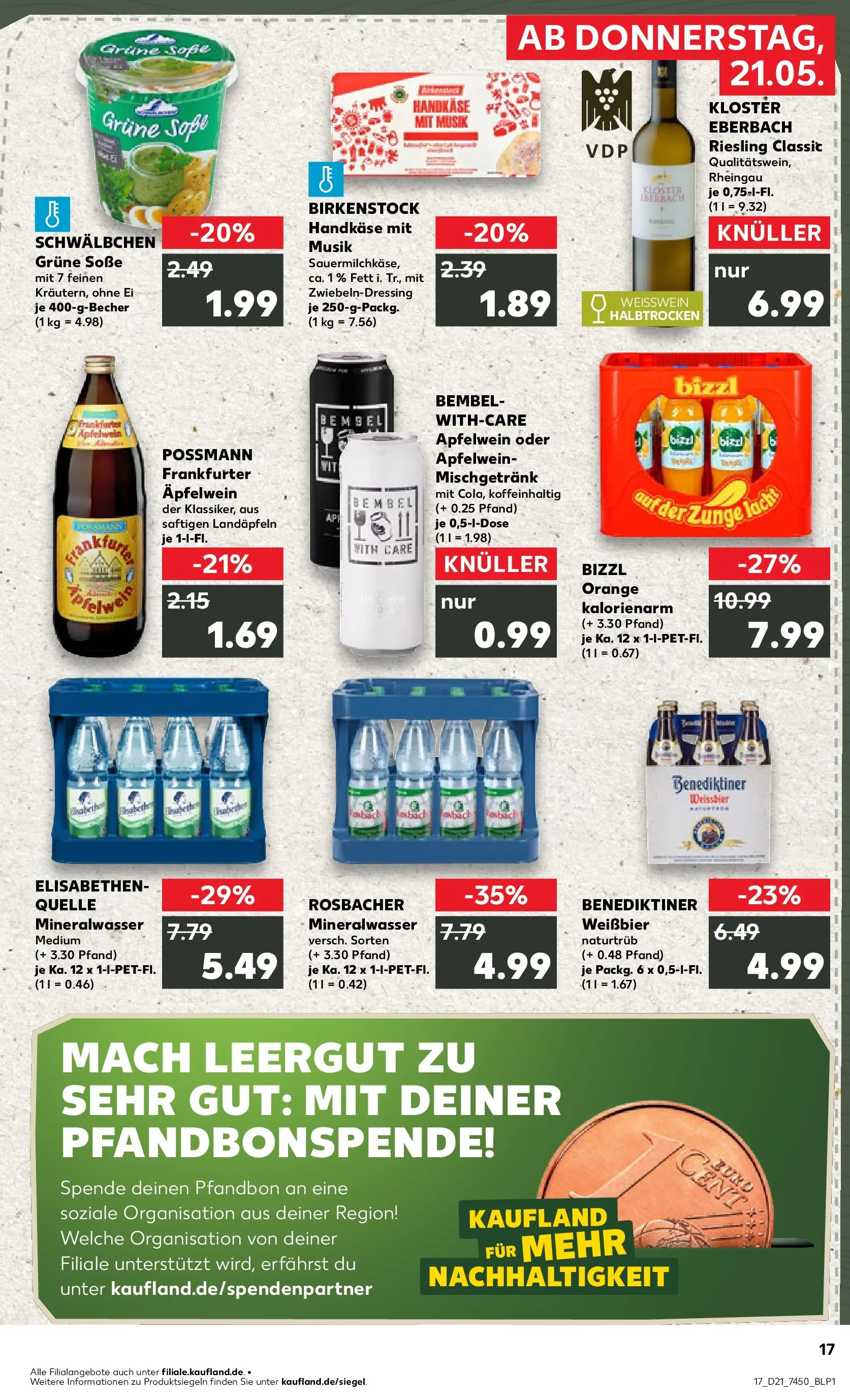 Prospekt Kaufland ab 18.05.2026 » Angebote Online zum Blättern | Seite: 22 | Produkte: Weißwein, Weißbier, Mineralwasser, Apple