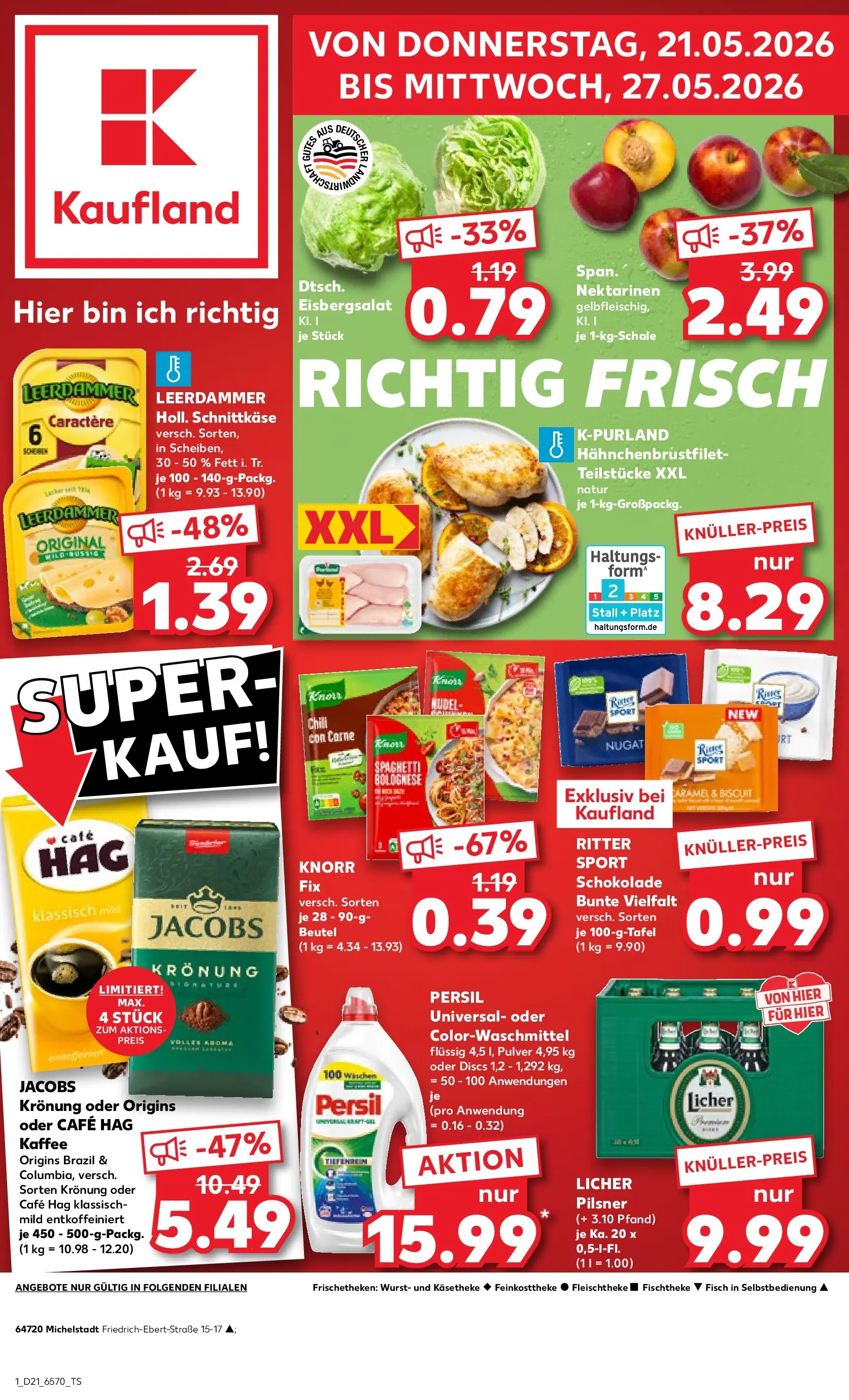 Prospekt Kaufland ab 17.05.2026 » Angebote Online zum Blättern | Seite: 6 | Produkte: Knorr fix, Eisbergsalat, Leerdammer, Wurst