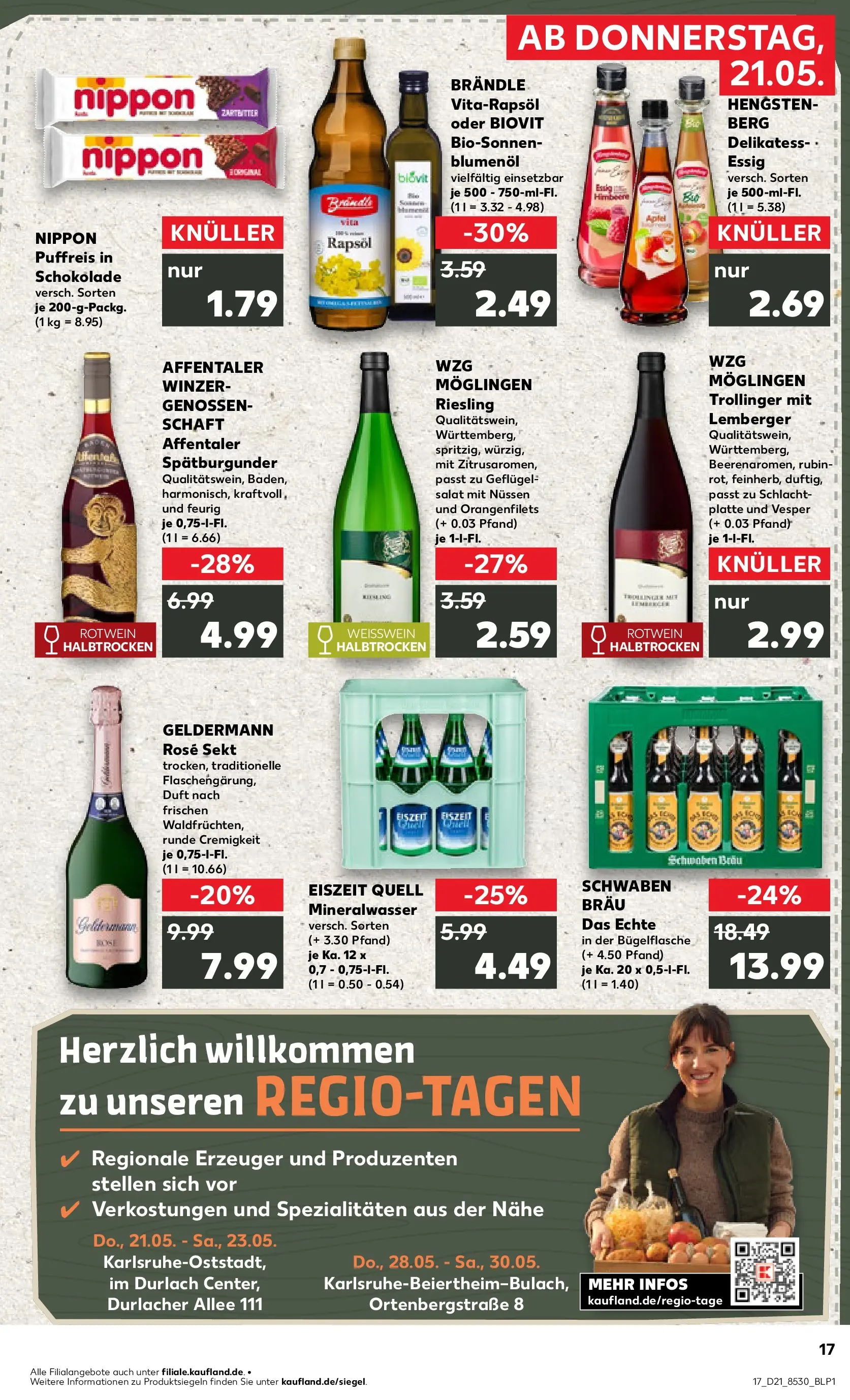 Prospekt Kaufland ab 18.05.2026 » Angebote Online zum Blättern | Seite: 22 | Produkte: Rapsöl, Weißwein, Duft, Salat
