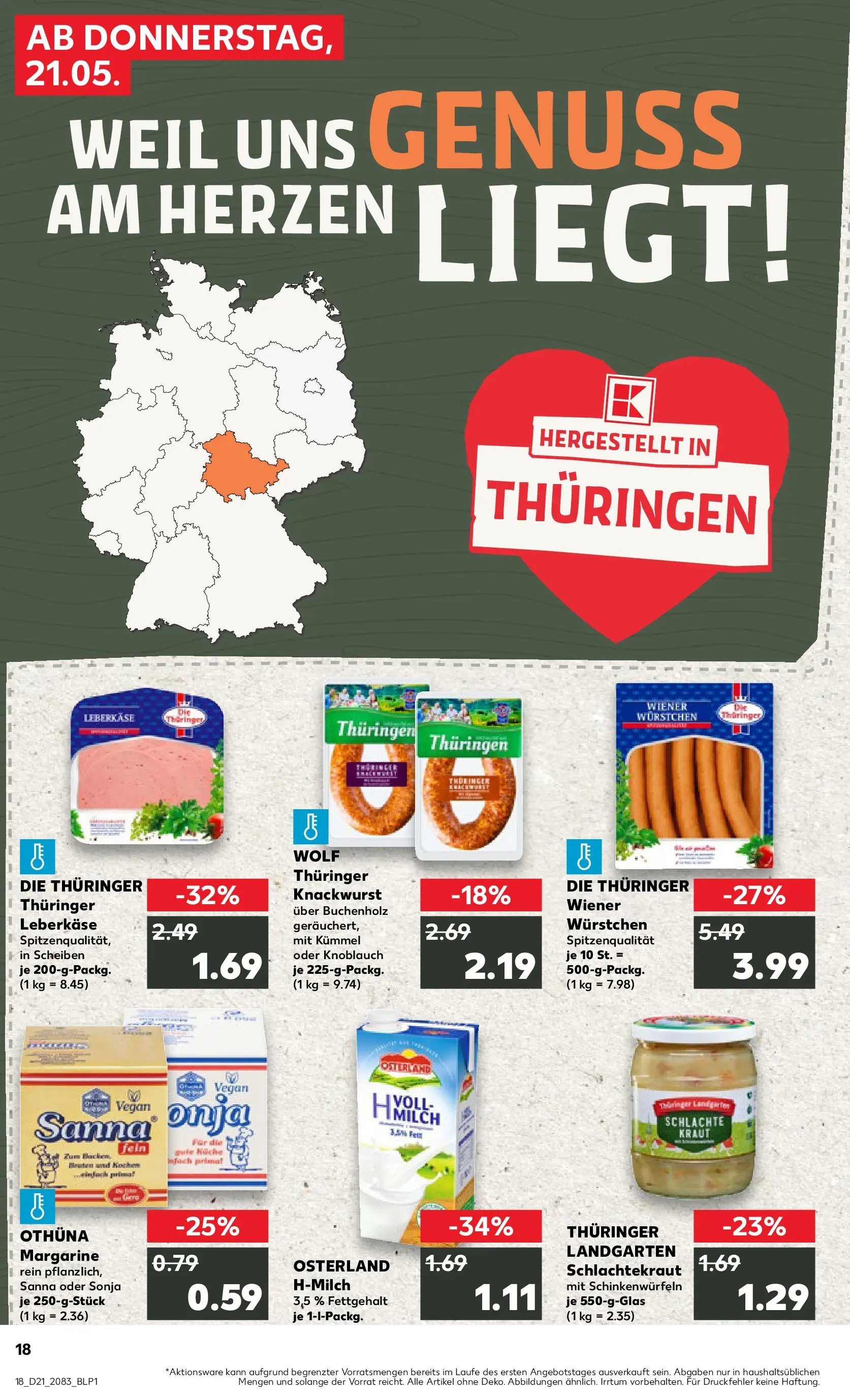 Prospekt Kaufland ab 18.05.2026 » Angebote Online zum Blättern | Seite: 23 | Produkte: Margarine, Knoblauch, Kraut, Leberkase