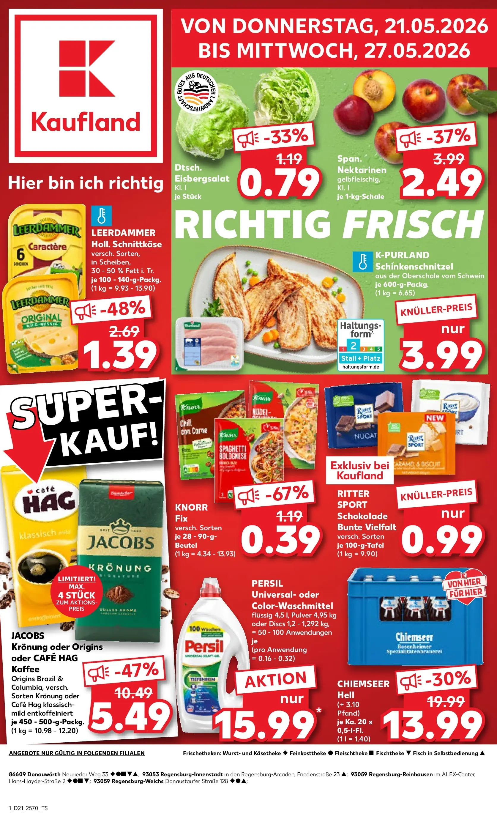 Prospekt Kaufland ab 18.05.2026 » Angebote Online zum Blättern | Seite: 6 | Produkte: Nektarinen, Schokolade, Leerdammer, Wurst