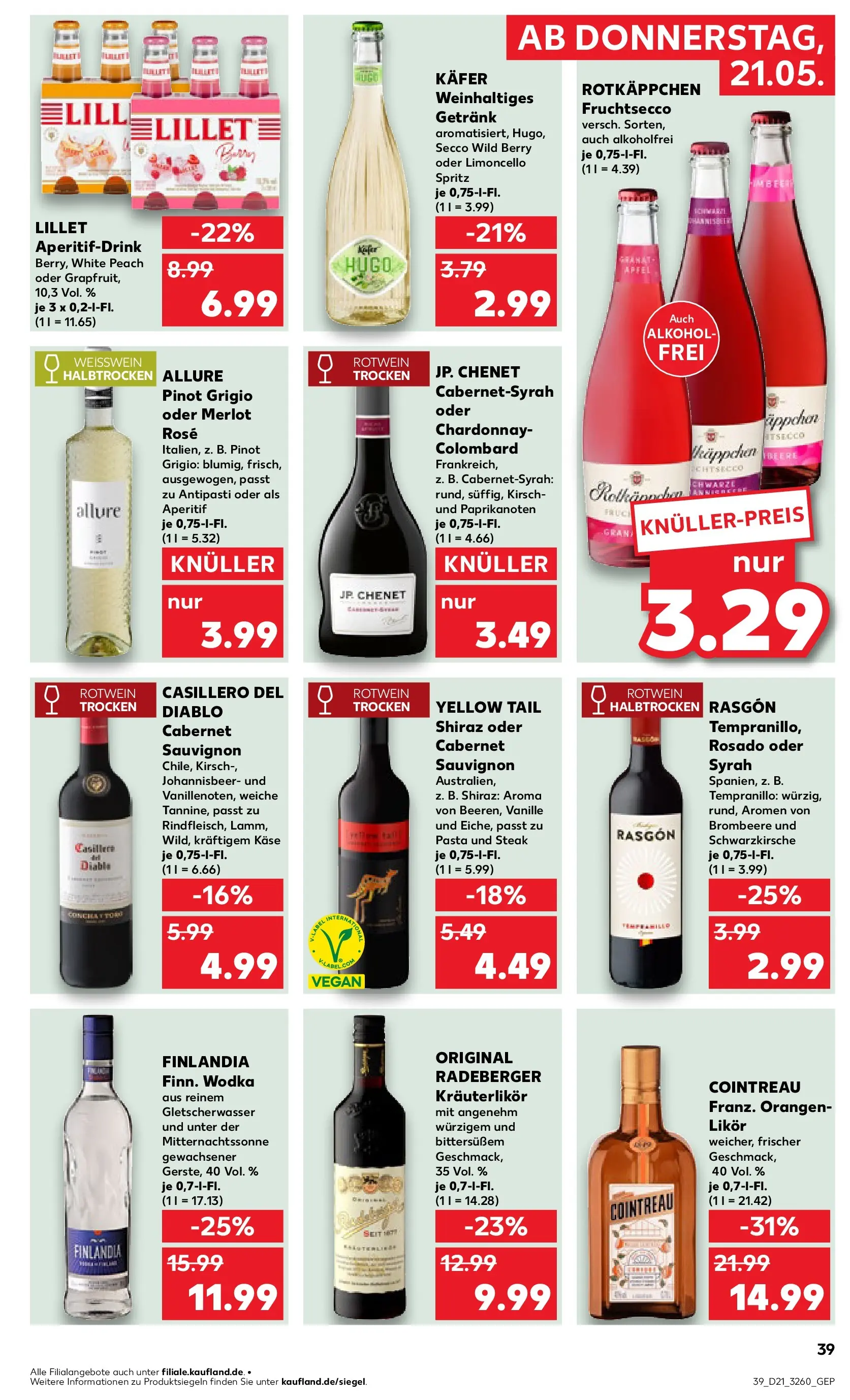 Prospekt Kaufland ab 18.05.2026 » Angebote Online zum Blättern | Seite: 44 | Produkte: Orangen, Rotkäppchen, Vodka, Hugo