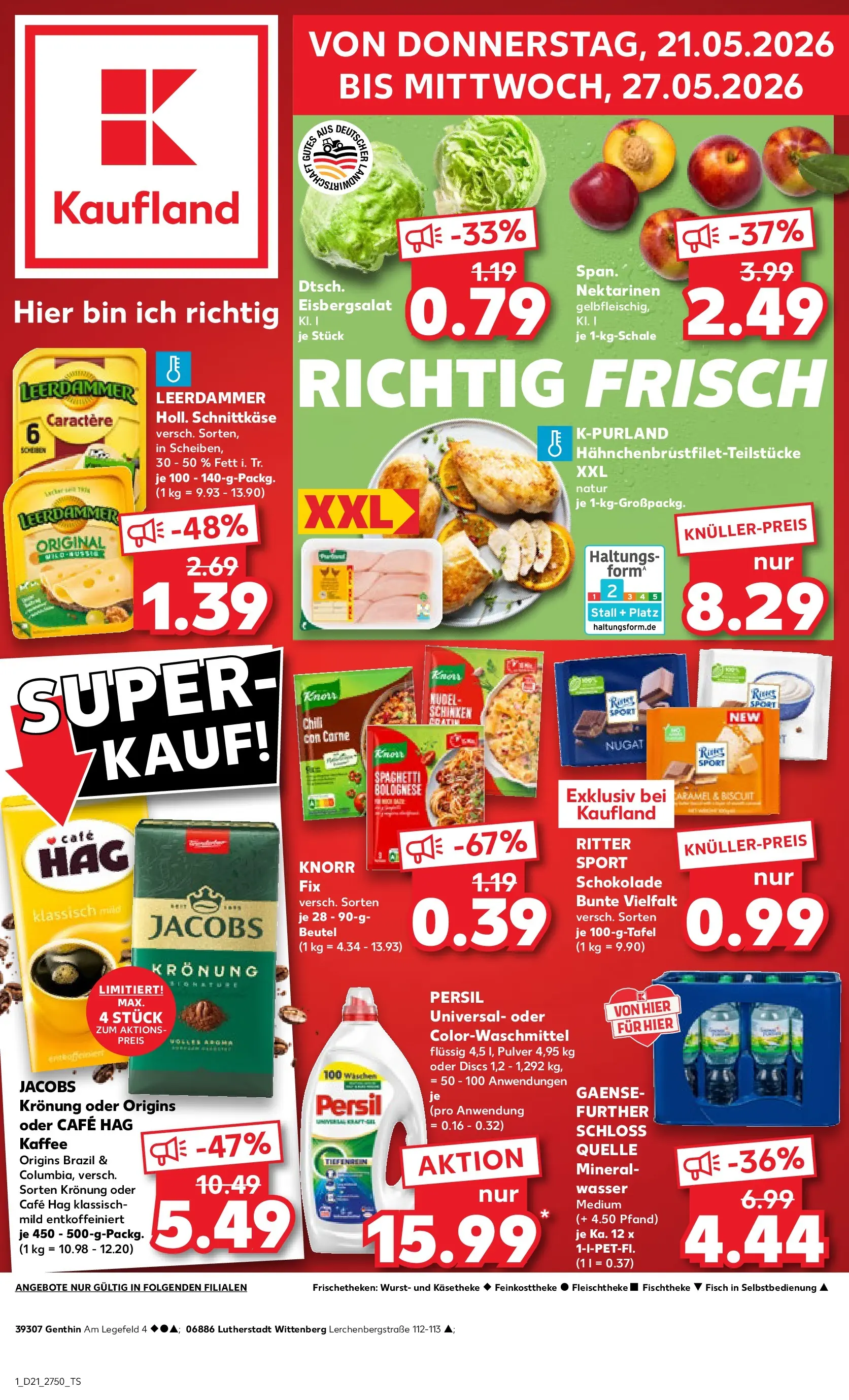 Prospekt Kaufland ab 18.05.2026 » Angebote Online zum Blättern | Seite: 6 | Produkte: Knorr fix, Schokolade, Leerdammer, Wasser