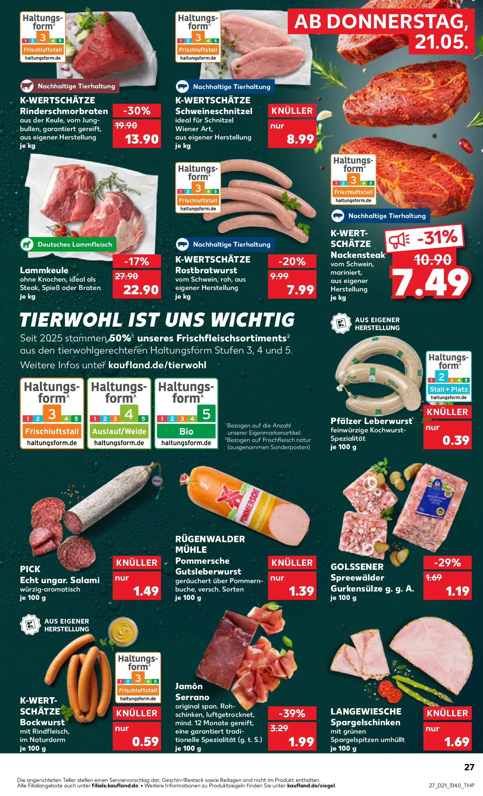 Prospekt Kaufland ab 18.05.2026 » Angebote und Werbung Online | Seite: 32 | Produkte: Bockwurst, Lammkeule, Mühle, Schnitzel Prospekt Kaufland ab 18.05.2026 » Angebote Online zum Blättern | Seite: 32 | Produkte: Bockwurst, Lammkeule, Mühle, Schnitzel