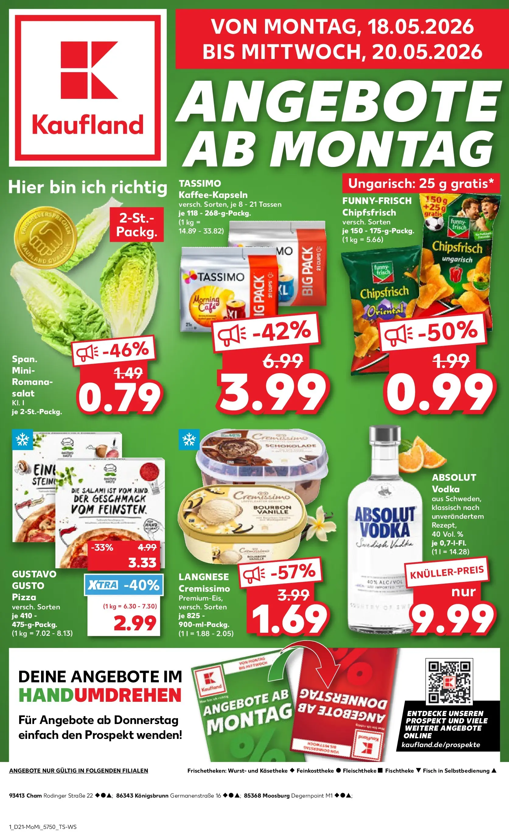 Prospekt Kaufland ab 18.05.2026 » Angebote Online zum Blättern | Seite: 1 | Produkte: Langnese cremissimo, Wurst, Salami, Chips