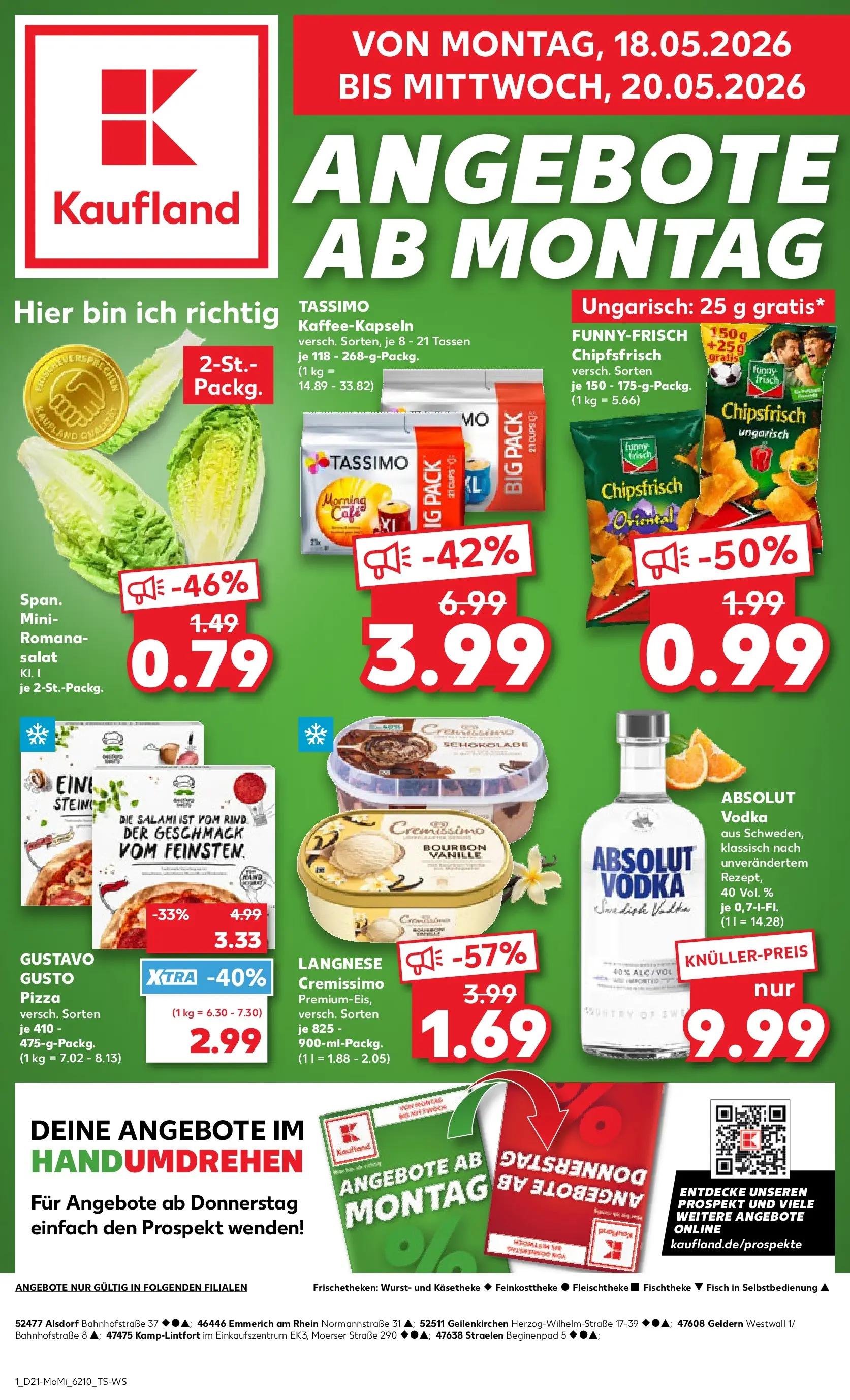 Prospekt Kaufland ab 18.05.2026 » Angebote Online zum Blättern | Seite: 1 | Produkte: Pizza, Bourbon, Tassimo, Salat