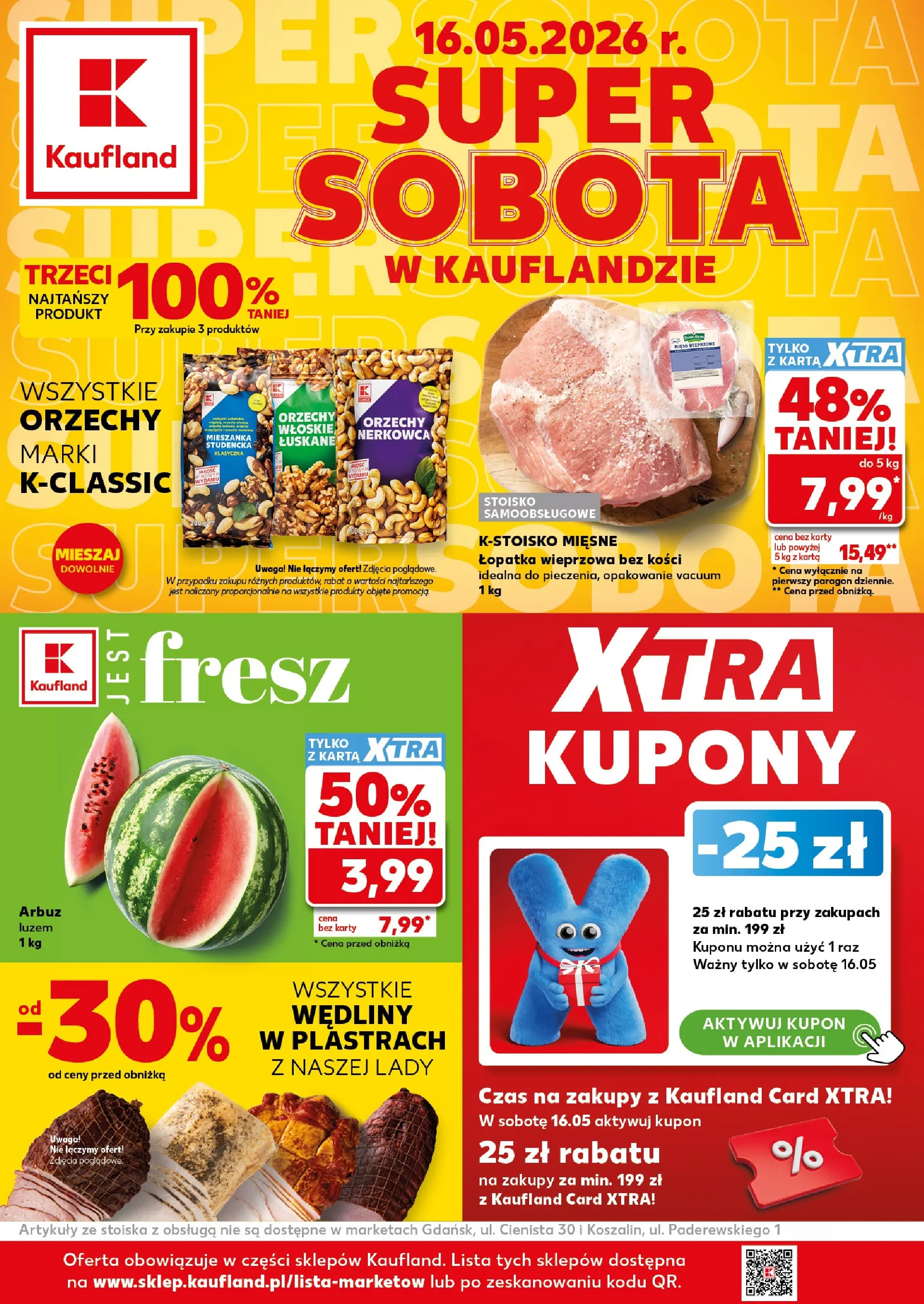 Kaufland gazetka - Super Sobota od 16.05.2026 - od jutra PDF | Strona: 1 | Produkty: Mięso, Orzechy włoskie, Wędliny, Orzechy