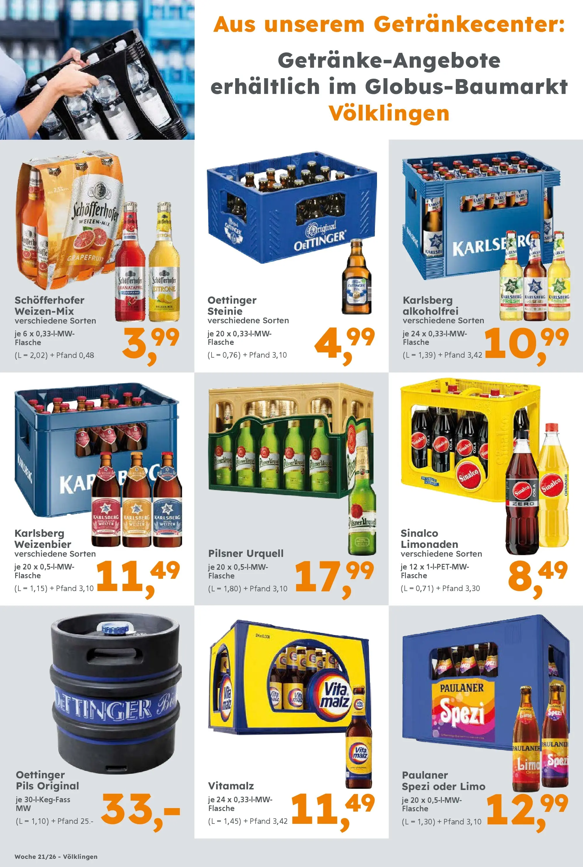 Globus Baumarkt Prospekt Heusweiler	 (ab 17.05.2026) zum Blättern | Seite: 16 | Produkte: Sinalco, Cola, Grapefruit, Pilsner urquell