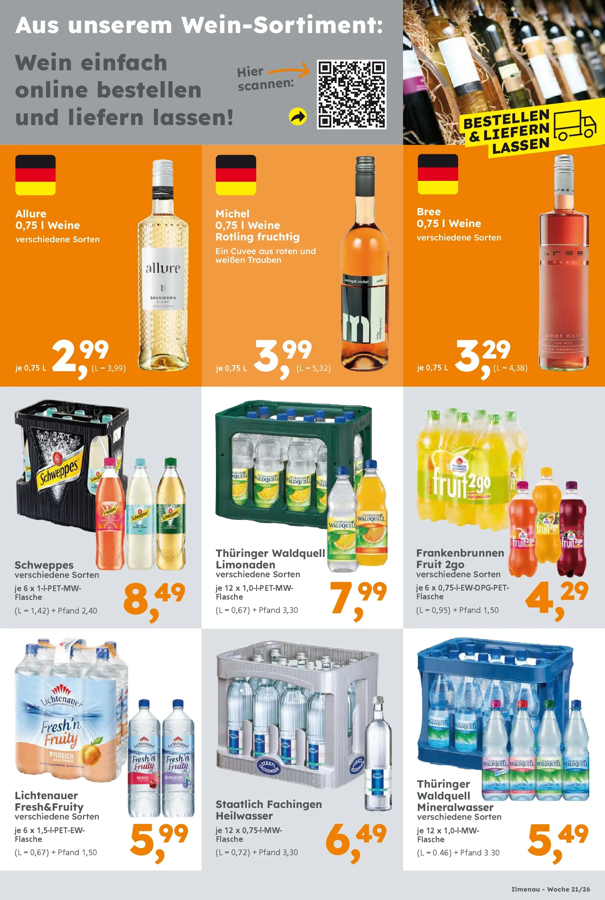 Globus Baumarkt Prospekt Ilmenau	 (ab 17.05.2026) zum Blättern | Seite: 17 | Produkte: Trauben, Schweppes, Mineralwasser, Pfirsich