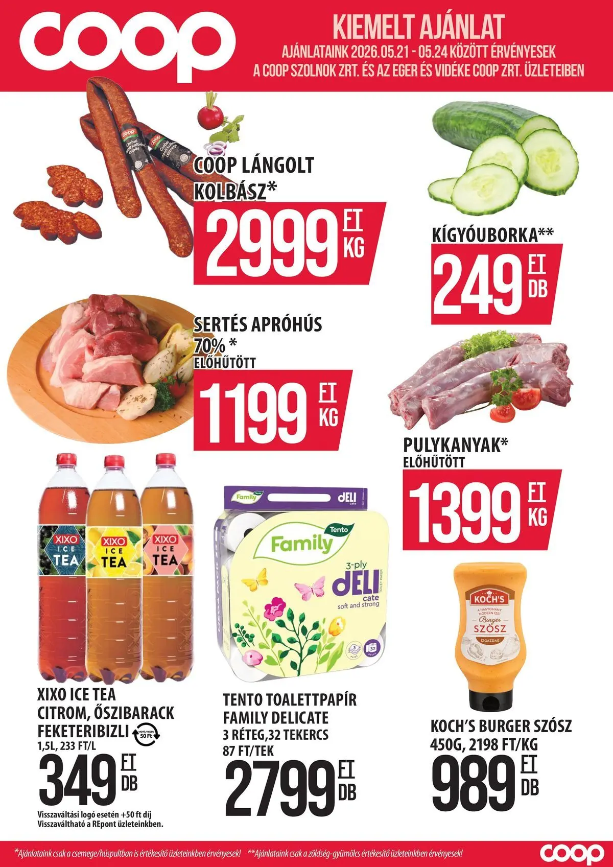 COOP Szolnok akciós újság Monorierdő - 2026.05.17. -tól/töl > akció, lapozható szórólap 🛍️ | Oldal: 1 | Termékek: Őszibarack, Egér, Ice tea, Tea