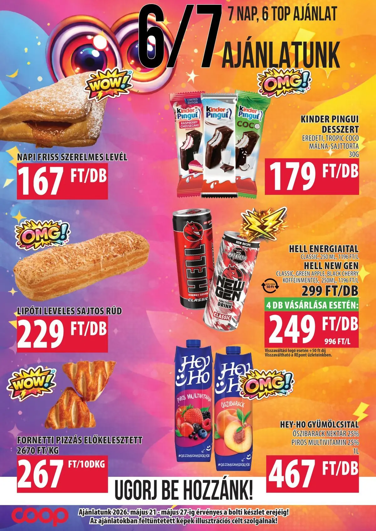 COOP Szolnok akciós újság Monorierdő - 2026.05.17. -tól/töl > akció, lapozható szórólap 🛍️ | Oldal: 2 | Termékek: Gyümölcsital, Energiaital, Sajtos rúd, Multivitamin