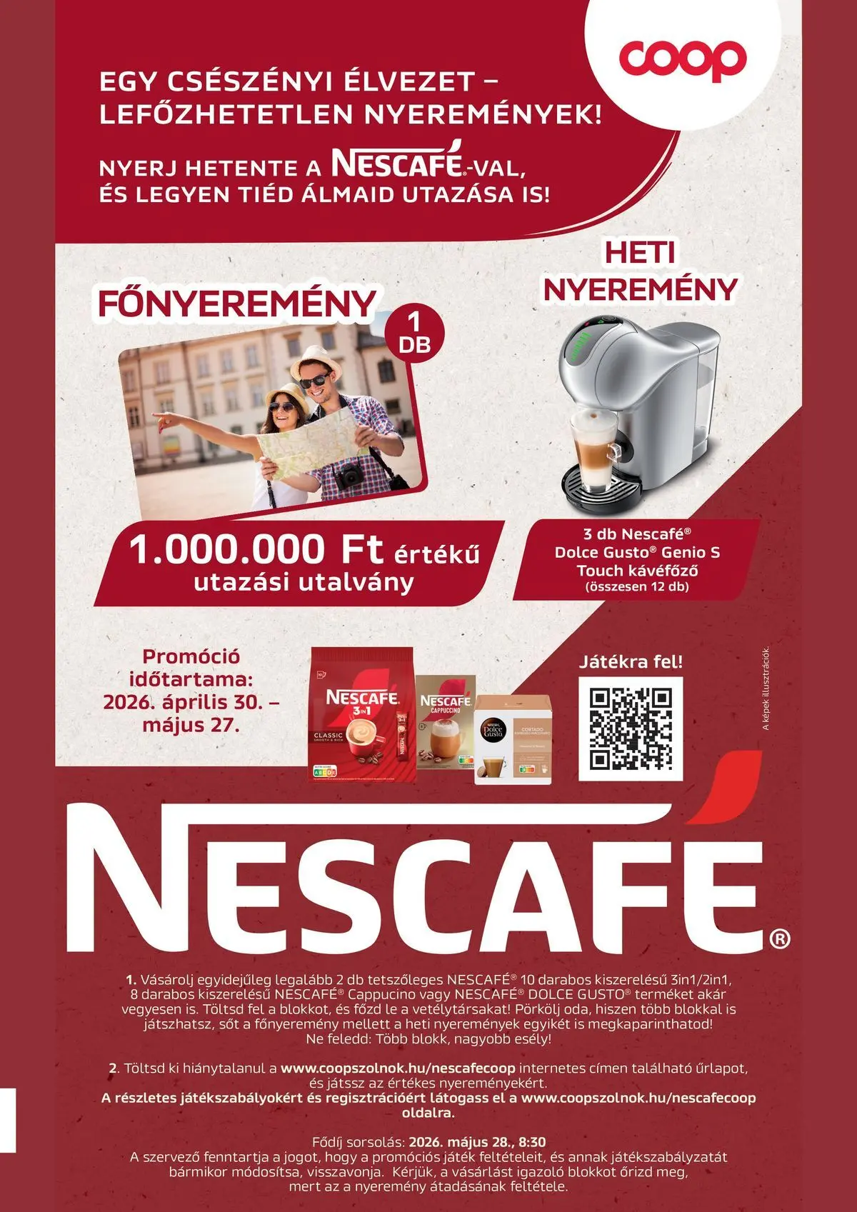 COOP Szolnok akciós újság Monorierdő - 2026.05.17. -tól/töl > akció, lapozható szórólap 🛍️ | Oldal: 3 | Termékek: Nescafé, Cappuccino, Játék, Kávéfőző